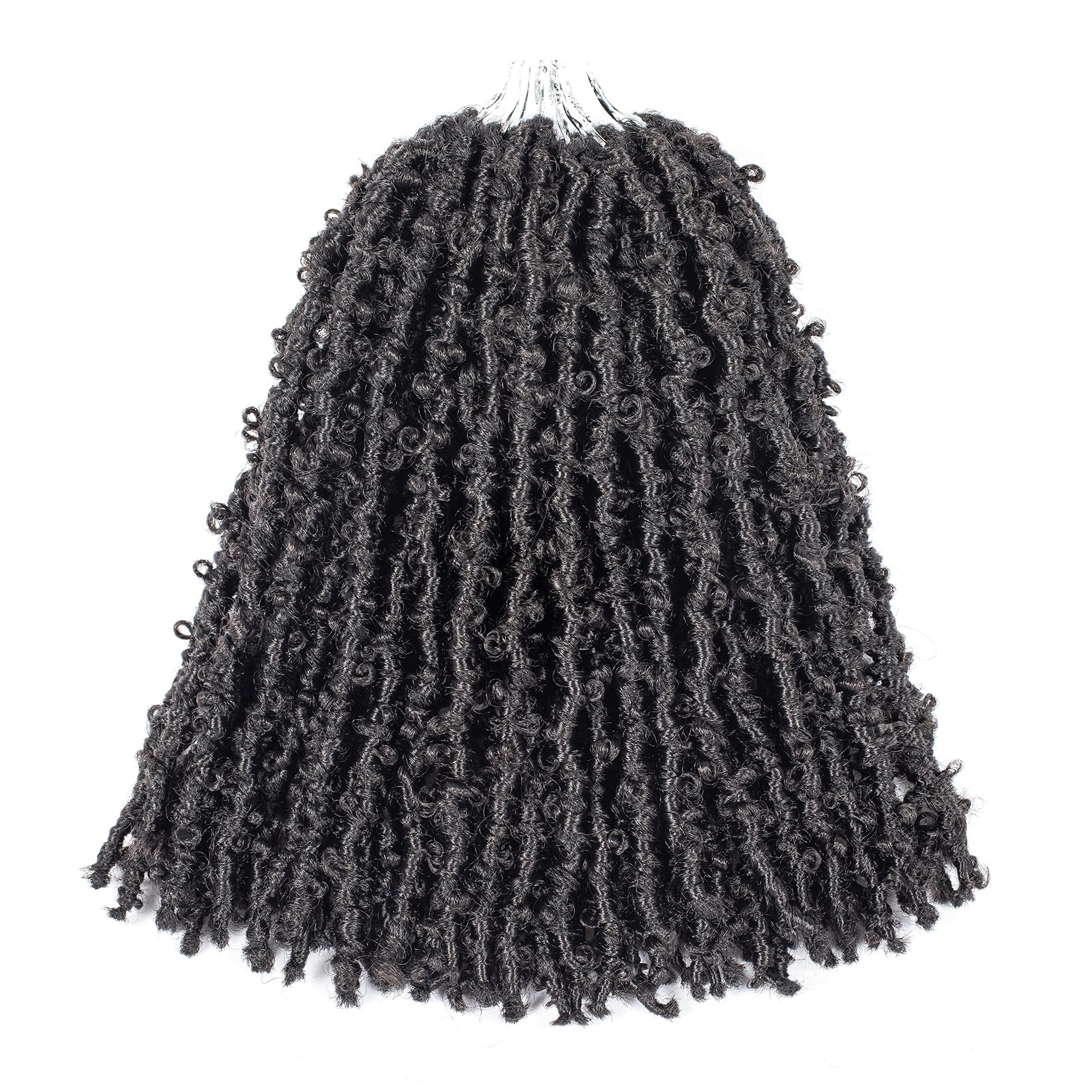 GUOHUI Super Light Butterfly Locs Crochet Hair 12 Inch 6 Packs Pre-Looped Soft Distressed Faux Locs Braids for Women Kids (12 Inch,2#)