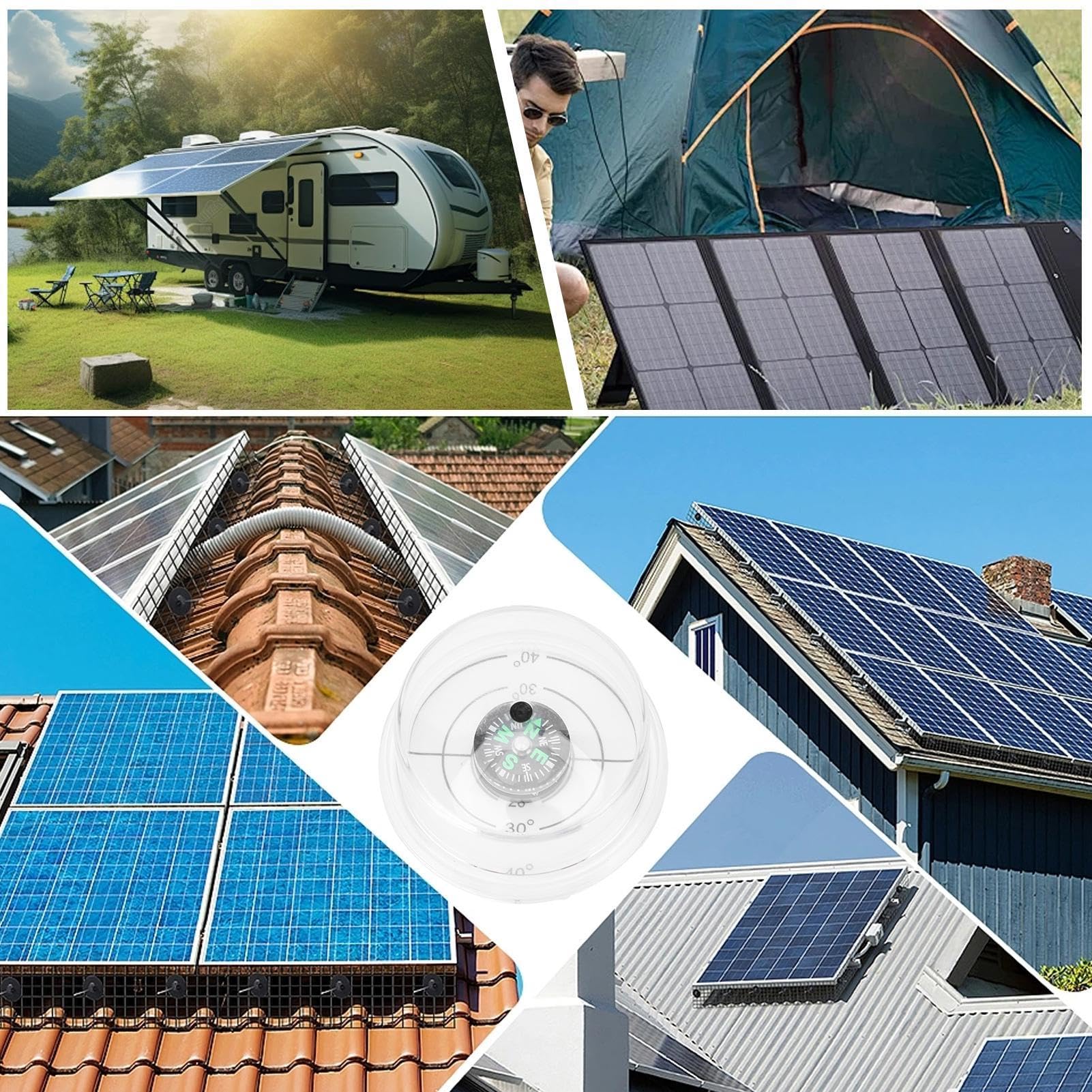 Guida ad angolo solare, inseguitore di pannelli solari | Guida alla ricerca di angolo solare impermeabile con bussola | Tracker solare per pannelli solari, per pannelli solari portatili