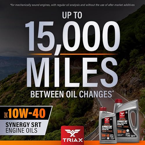Miniatura 3 de TRIAX Synergy SRT 10W-40 - Aceite de motor sintético completo, modificado por fricción - 20K millas, con licencia API SP, 3x protección contra el