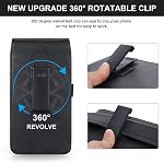 BECPLT Phone Holster for Apple iPhone 17 Pro Max/Air 16 Pro Max 15 Pro Max 14 Pro Max 13/12/11 Pro Max Leather Belt Case,360 Rotating Holster Pouch Belt Clip Case for Galaxy S25+ S24+ S23+ S22+ Black
