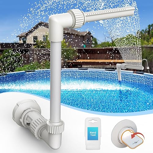KLLEYNA fuente de agua con aspersor para piscina, cascada para piscina elevada o al nivel del suelo, aireador para estanque, accesorio para fuente