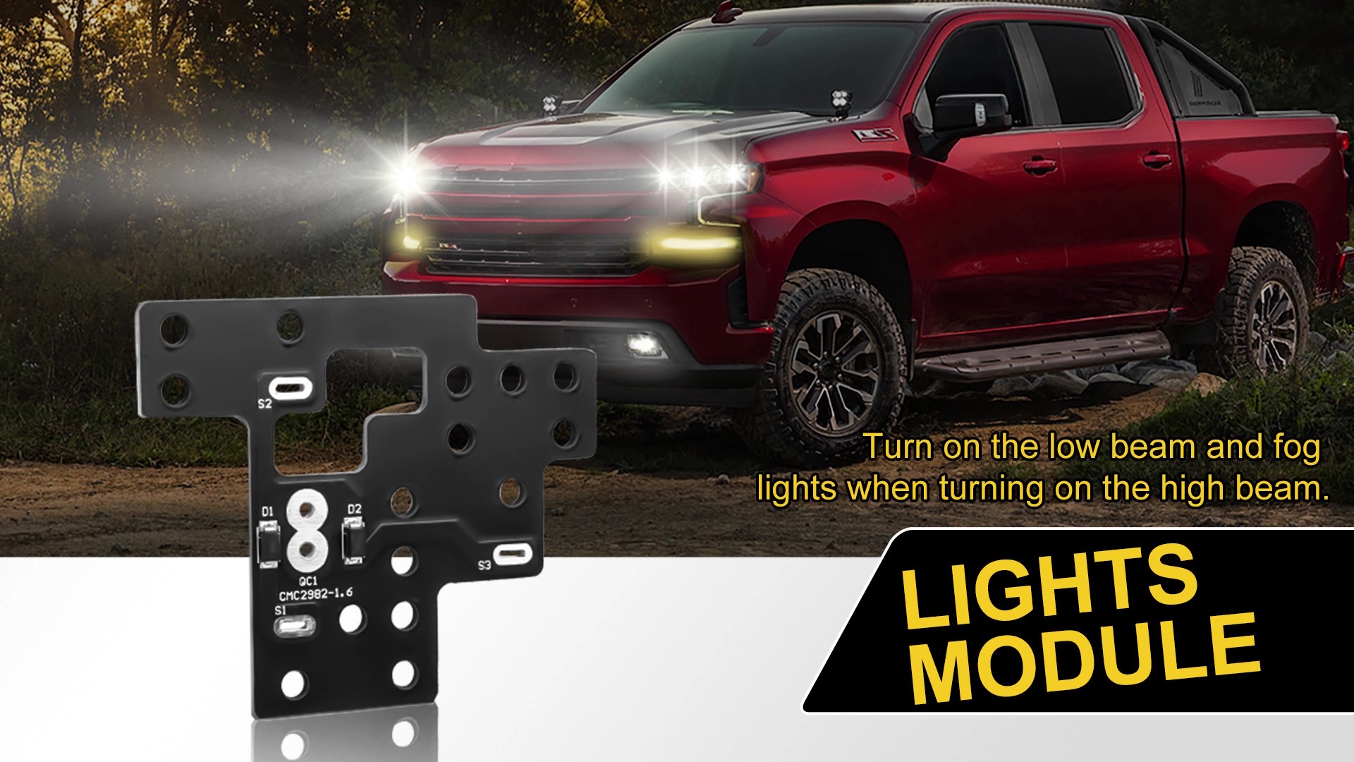 High Performance Beam Module Light High Beams Low Beams DRL Simultaneous 6 High Mod, Module For GM Fog ...