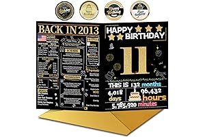 Joycard Happy 11th Birthday Card and Decorations