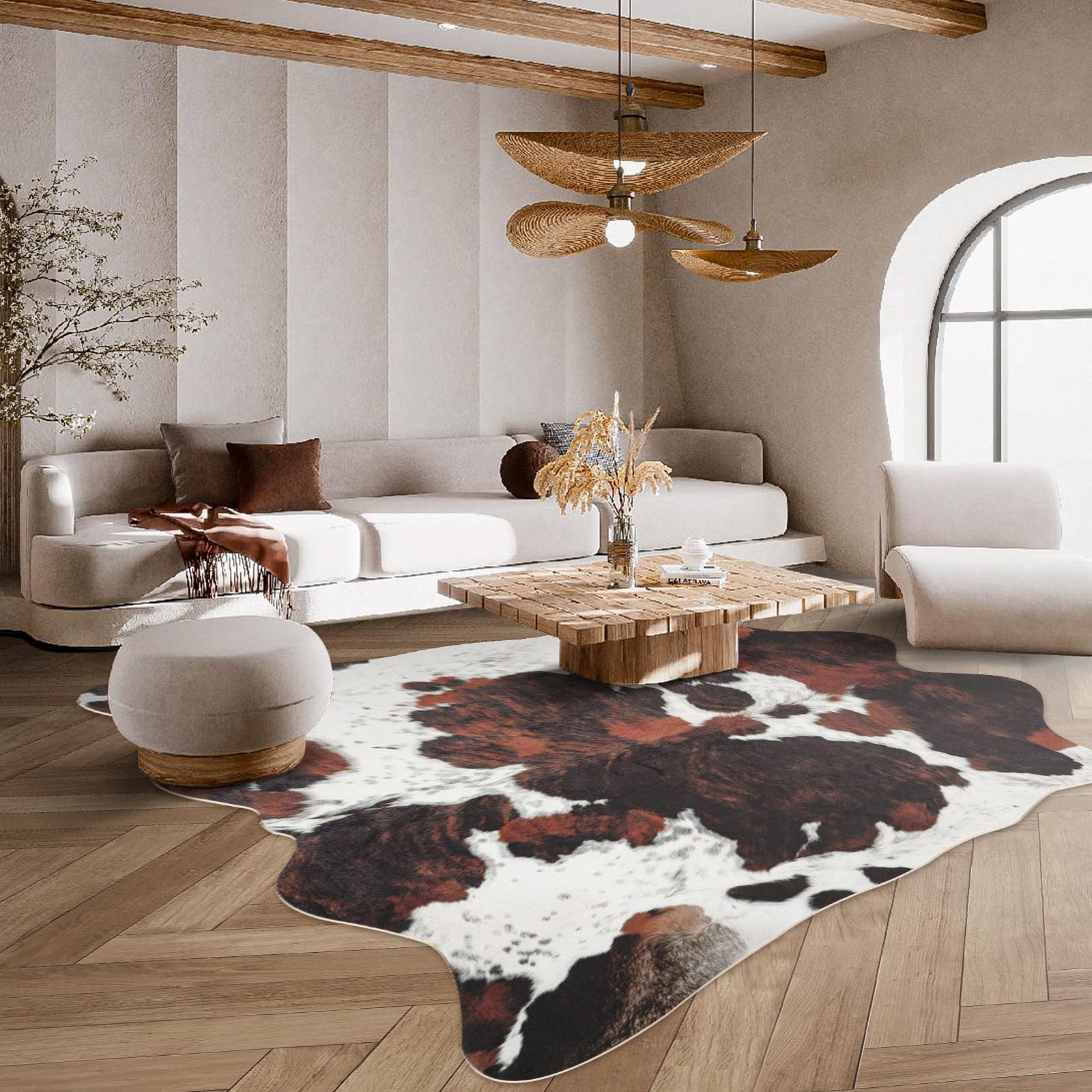 牛革 天然牛革ラグ カウハイドラグ カウラグ アニマルラグ