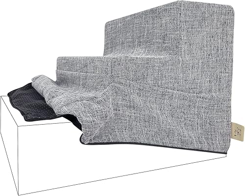 Best Pet Supplies Fundas de escalones de espuma para mascotas para perros y gatos pequeños, escaleras portátiles para sofá y cama alta (solo funda)