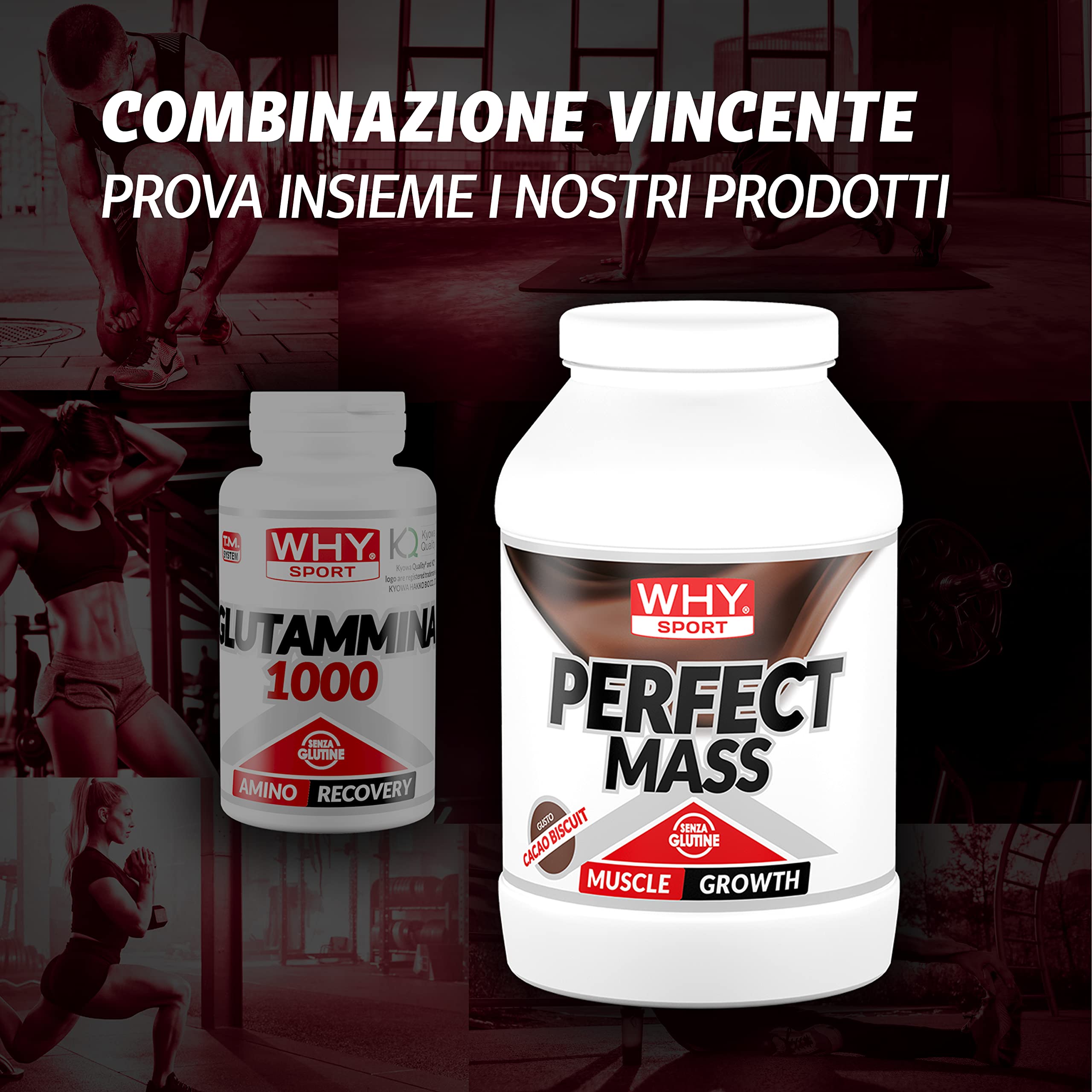 WHY SPORT GLUTAMMINA 1000 – Amminoacidi - Integratore Alimentare a Base di L-Glutammina – 100 Compresse