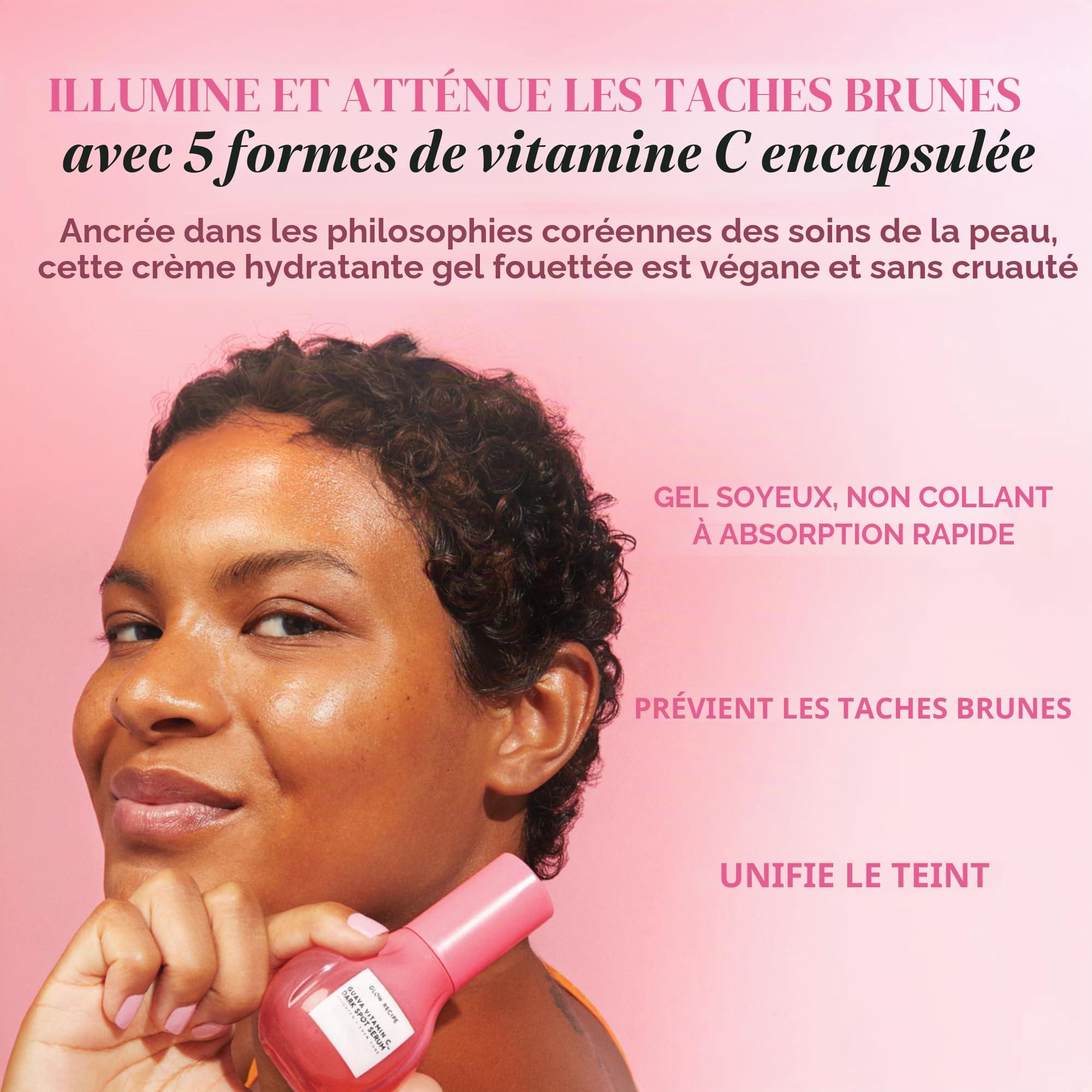 Glow Recipe Sérum à la vitamine C à la goyave pour peaux sensibles – Hydratant, éclaircissant et végétalien – Sérum coréen pour le visage pour les taches sombres, même le teint et les rougeurs