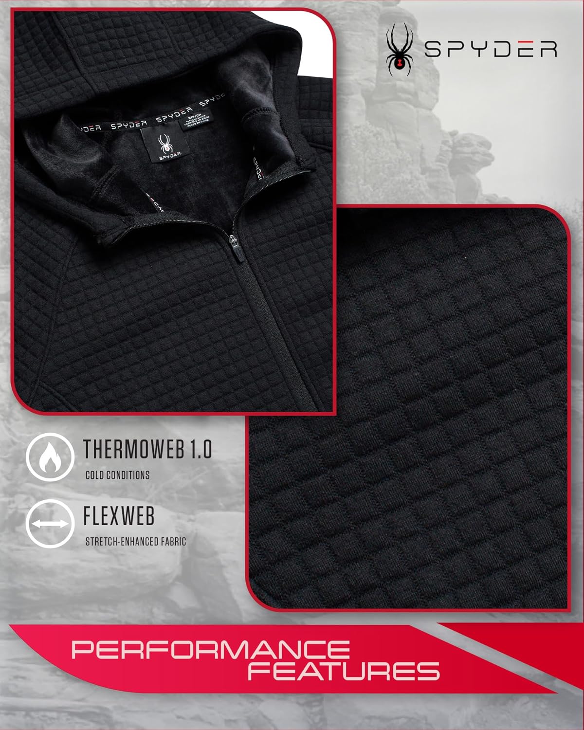 Spyder Womens Fleece Sweatshirt - UPF 30+ Athletic Fleece Zip Up Wind Resistant Sweatshirt Cozy Knit Hoodies for Women - Image 5