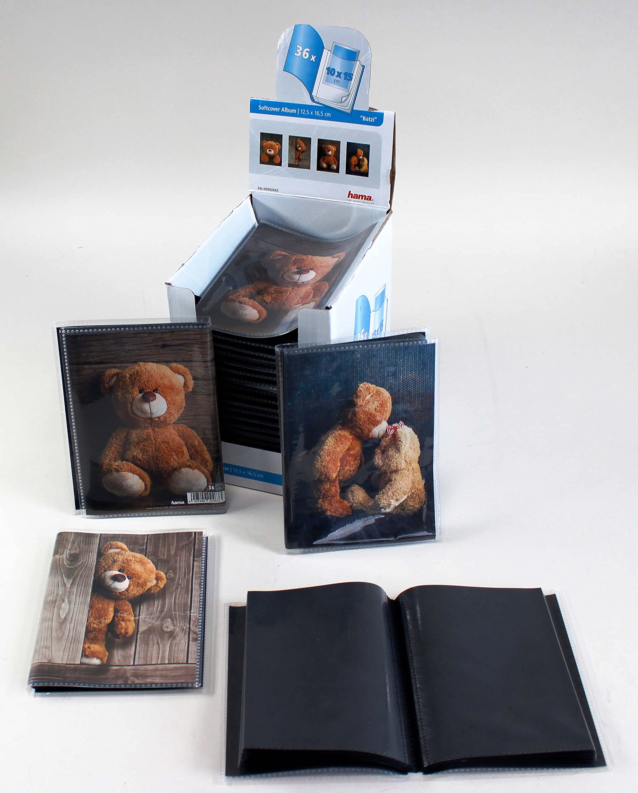 Hama Albumy fotograficzne "Batzi" (miękka okładka, 36 stron na 36 zdjęć w formacie 10x15 cm na album, wytrzymałe, do archiwizacji ciekawostkami, ochrona zdjęć, mini album) Wielokolorowe