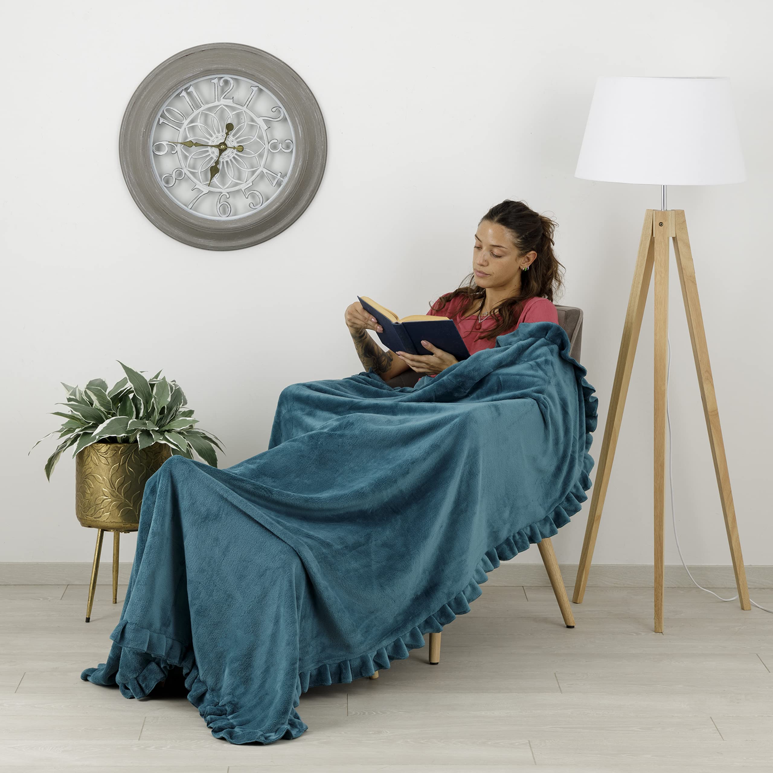 Monet Coperta Morbidain Flanella 152x127 Cm | Stampa Ninfee | Per Letto Divano Viaggio - copertina