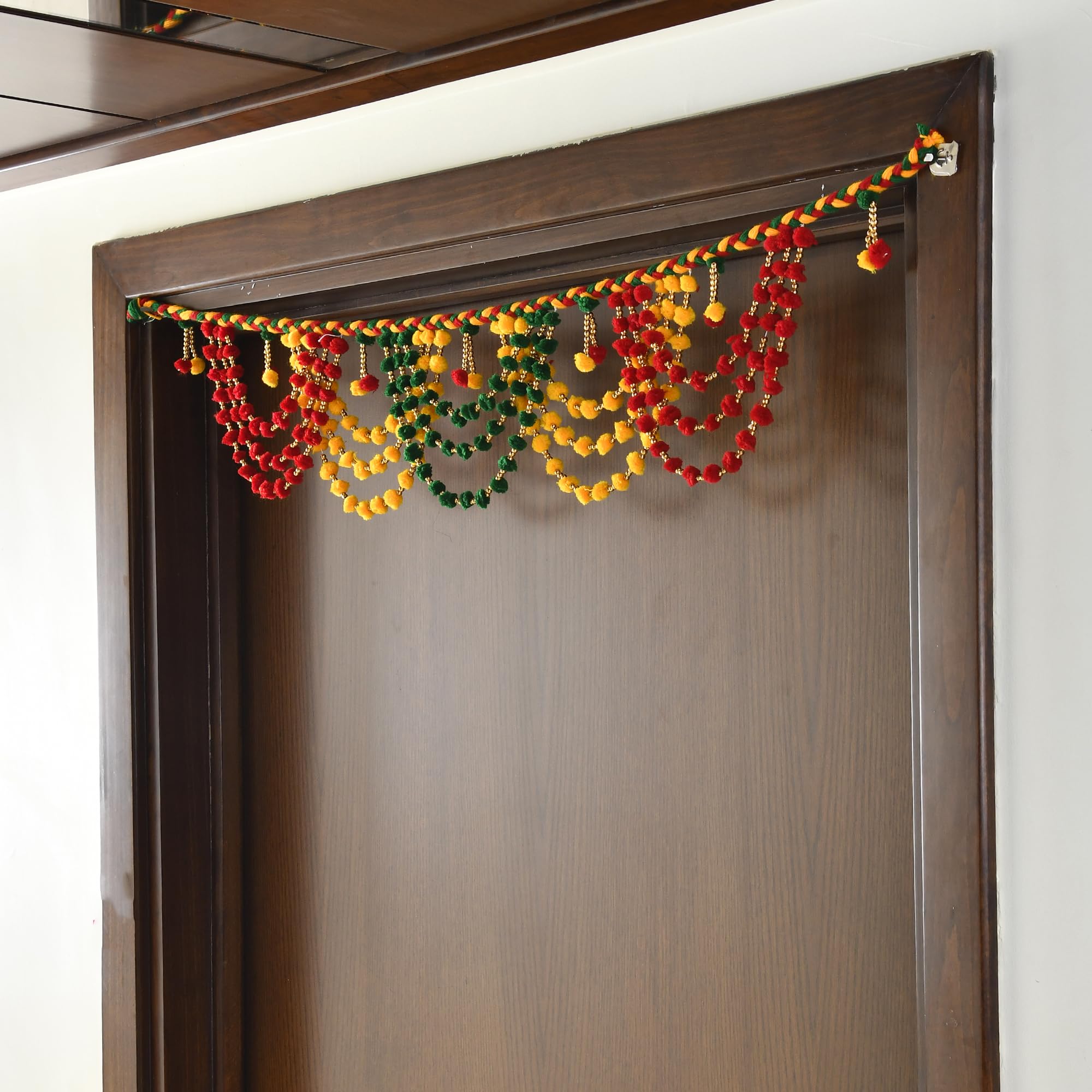 Collectible India Handmade Cotton Multicolour Toran/bandarbar/bandarwal for Main Door/Temple Door Ethnic Bandarwal Wall Hanging - Diwali Decoration Items for Home(Size 40 x 6 Inches) (B07XZC7P7D) Amazon Price History, Amazon Price Tracker