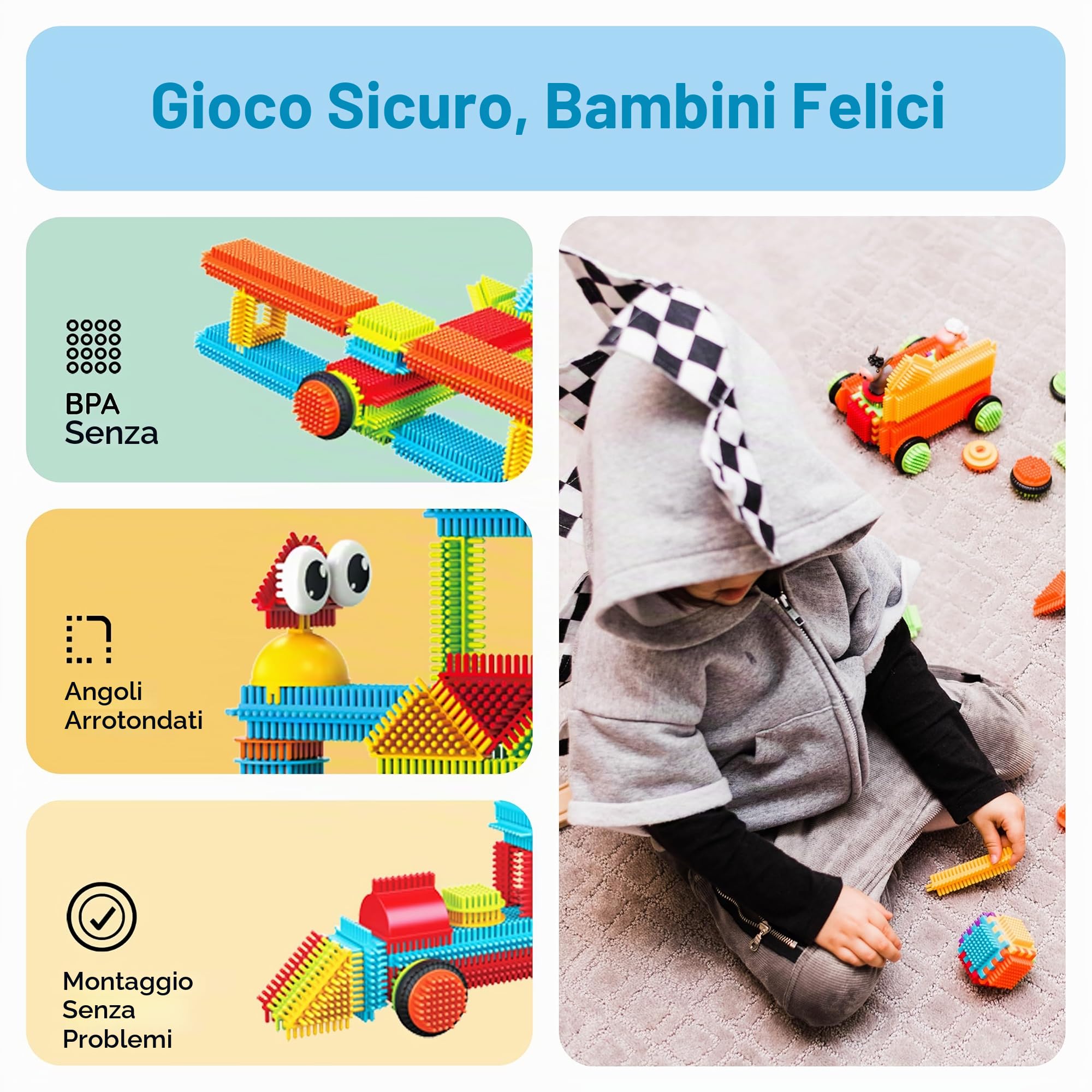 PicassoTiles PTB112 112pcs Setola Forma Blocchi Costruzione Piastrelle Imposta Costruzione Di Apprendimento Giocattolo Impilabile Blocco Educativo, Creativita oltre l'Immaginazione, Ispirazione