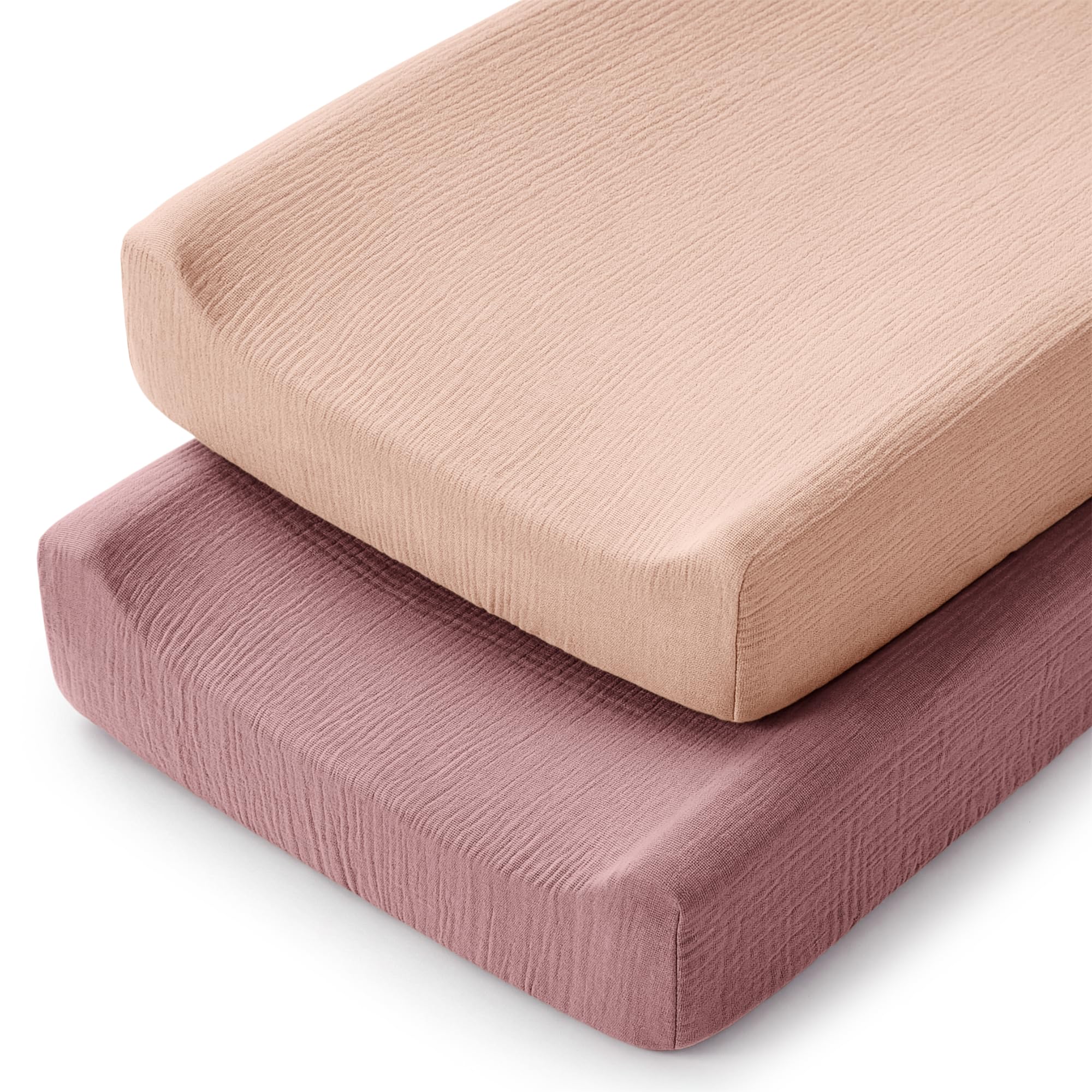 Comfy Cubs Muslin Fitted Changing Pad Cover Pack of 2 - changing table pads and covers | Mubboo