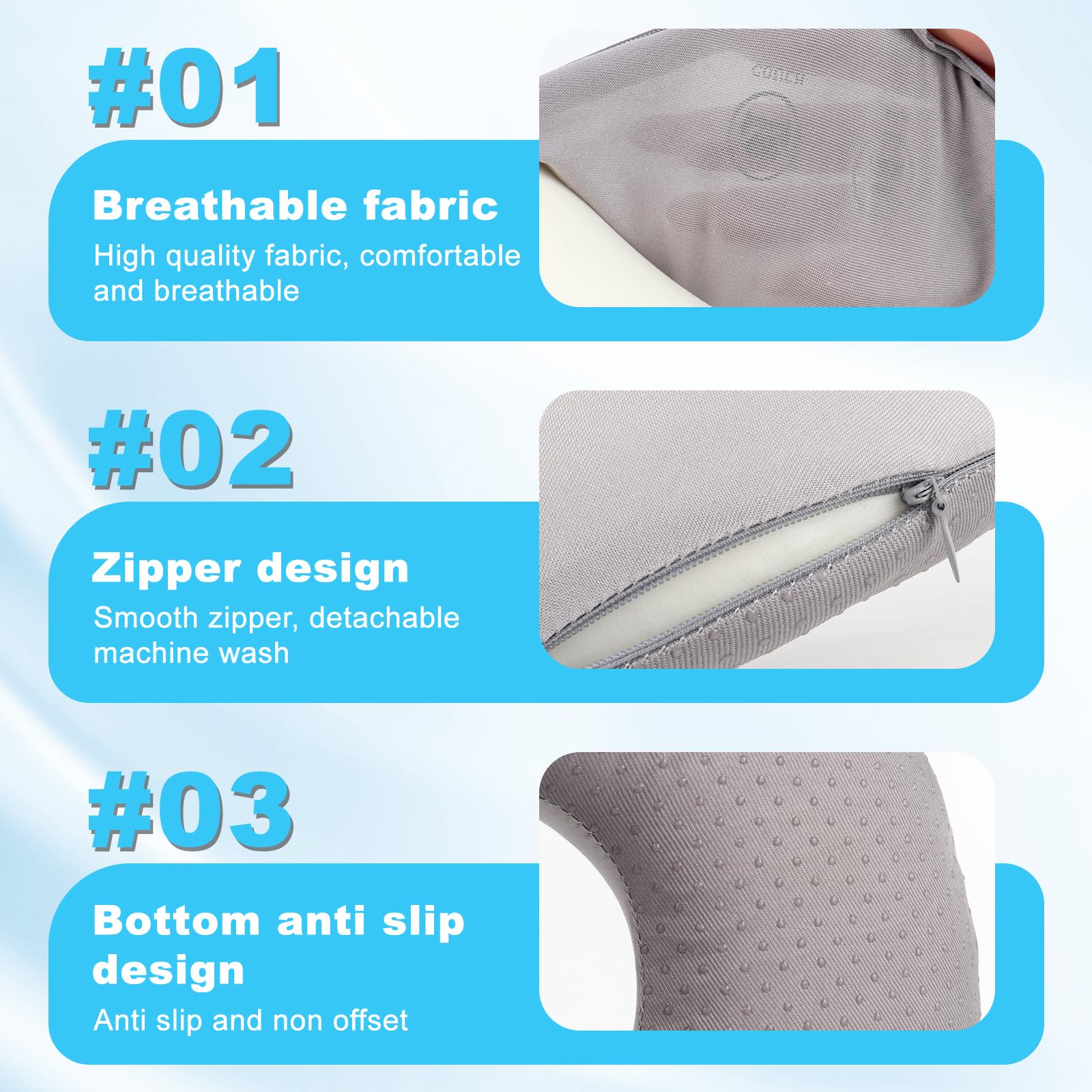 Foreverup Almohada De Masaje Boca Abajo, Reposacabezas De Cama De Masaje, Almohada De Masaje Facial, Reposacabezas De Masaje para Cama, U-Forma Cómodo Cojín Boca Abajo Almohada Facial