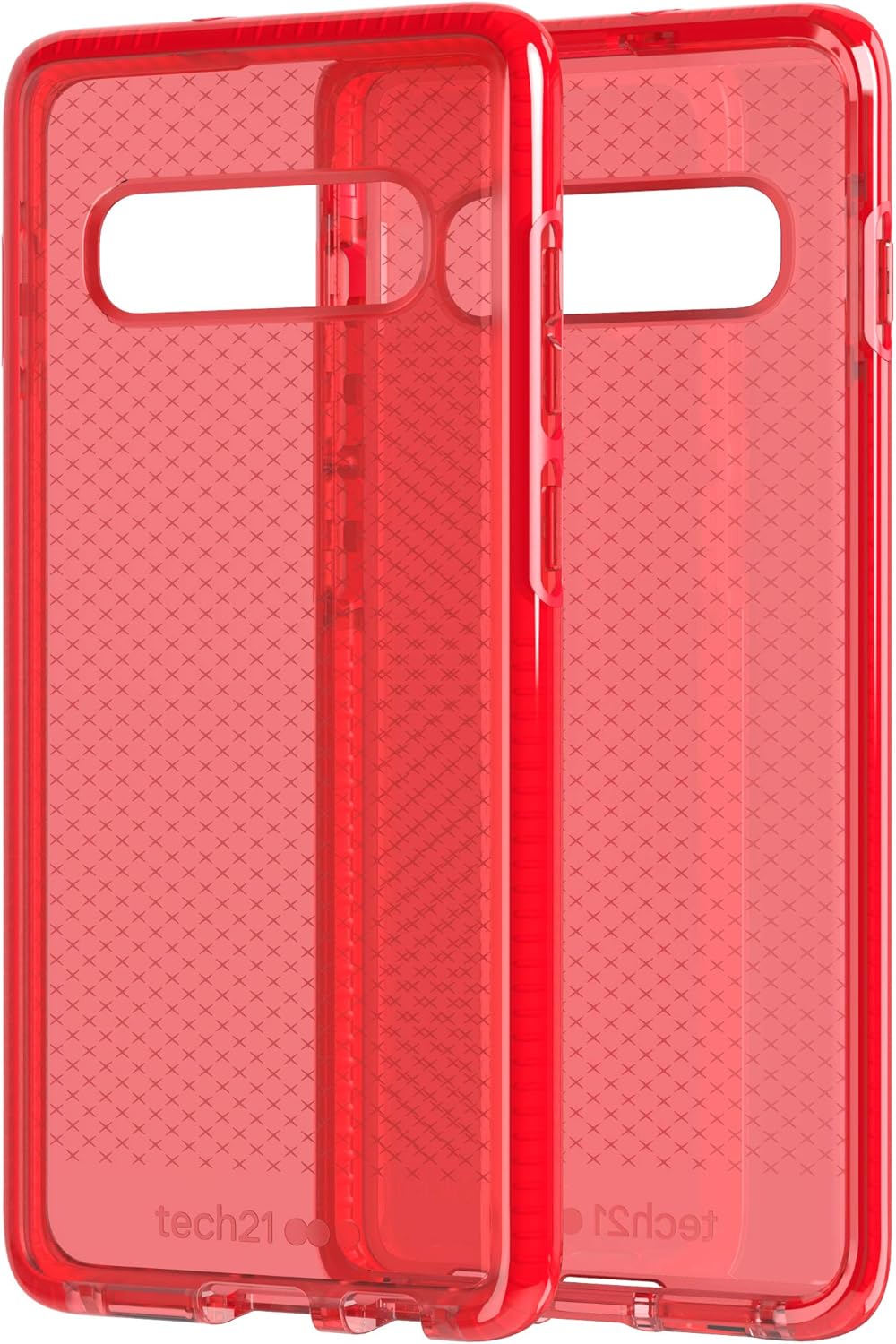 tech21 EVO Check - Carcasa para Samsung Galaxy S10+, diseño de Cuadros, Color Rojo