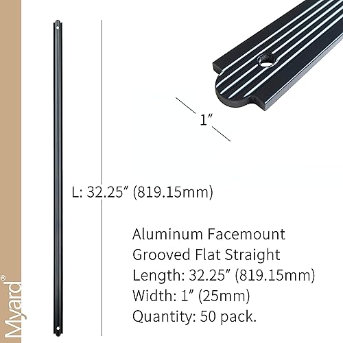 Miniatura 92 de Myard - Balaustres de aluminio para barandillas de terraza, porche, cerca Arco Facemount 32