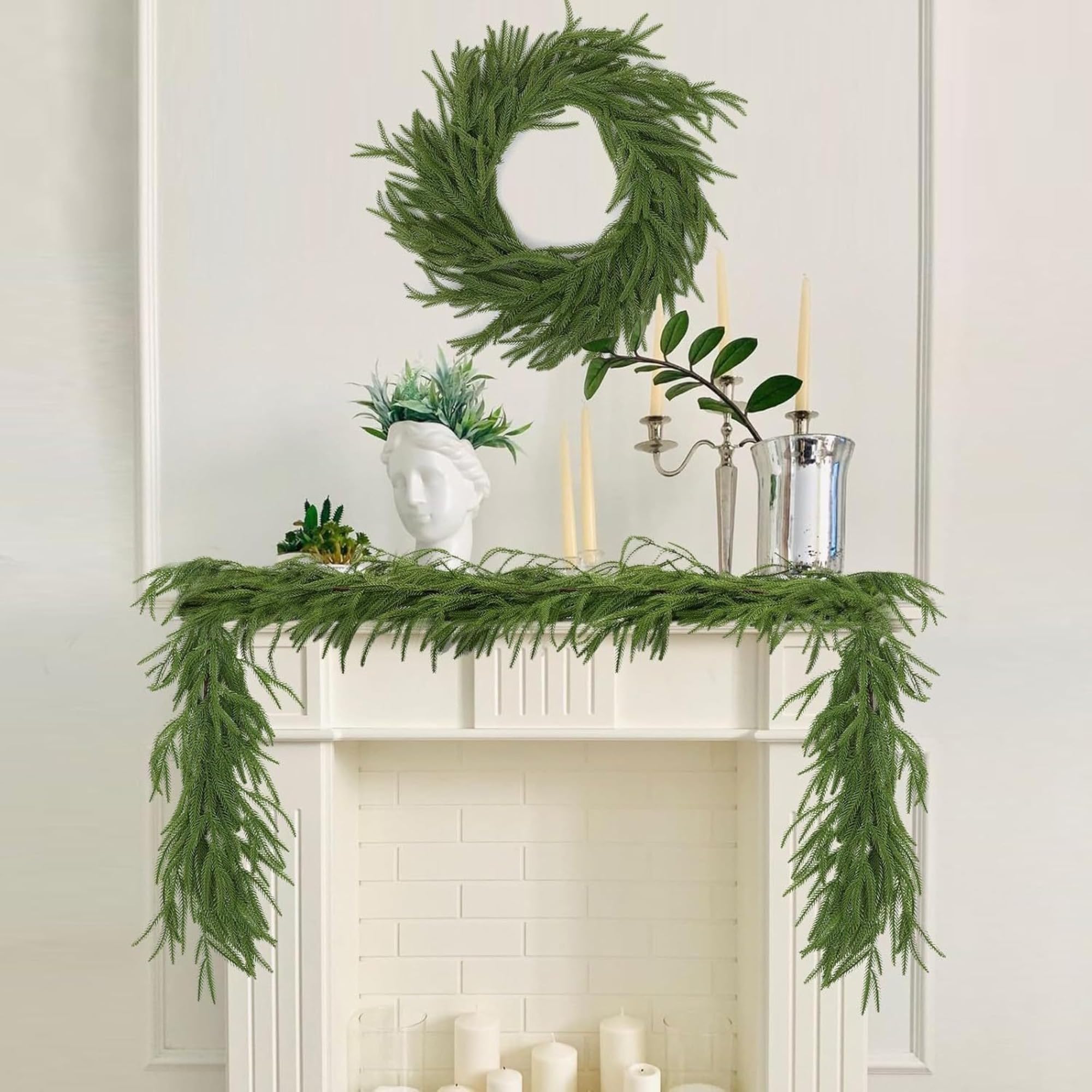 Weihnachtsgirlande, Tannengirlande, Kieferngirlande für Weihnachtsdeko Innen und Außen, Treppengeländer & Türrahmen (270 cm)