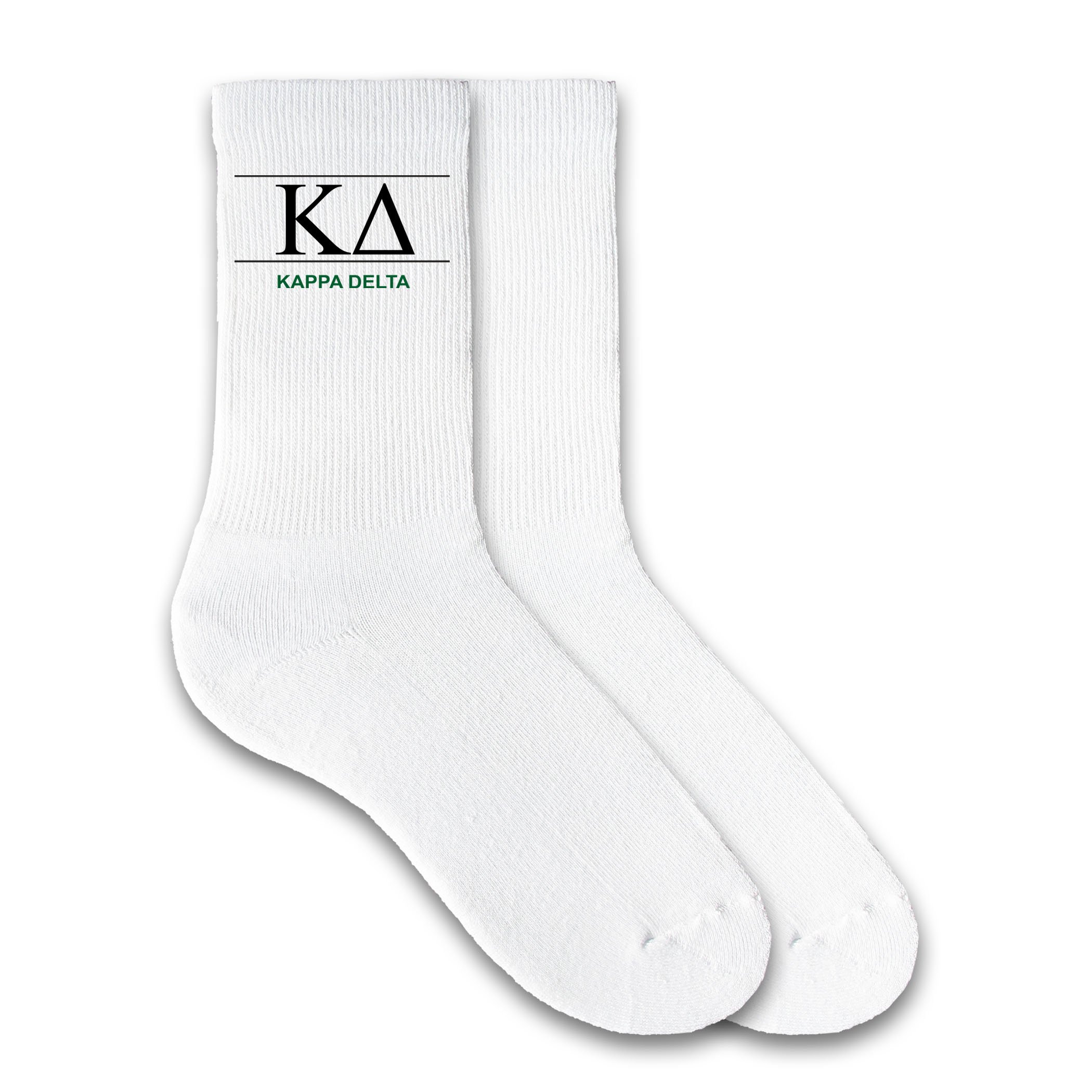 sockprints Sorority Greek Letters and Name - Crew Socks