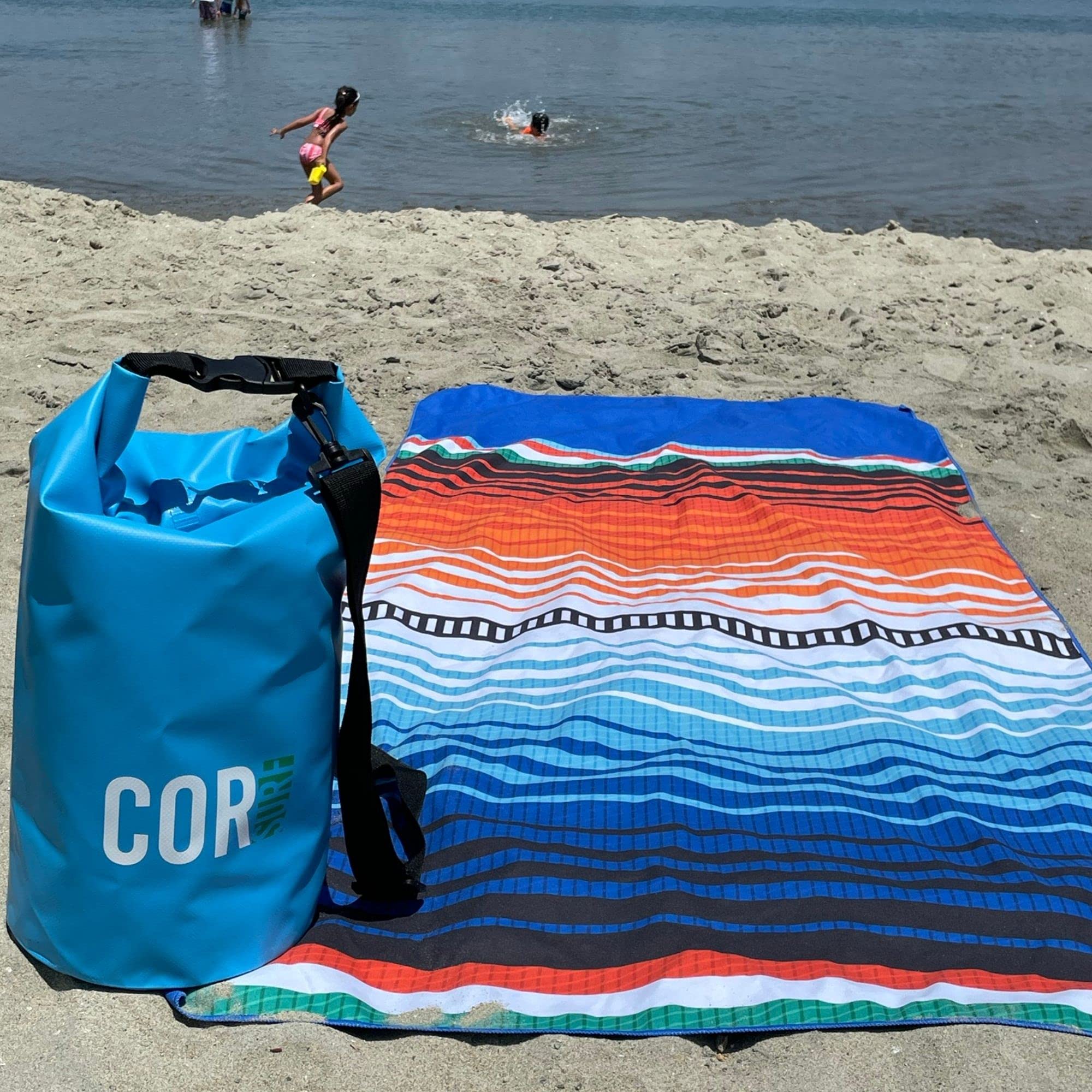 COR Surf P?ywaj?cy wodoodporny worek worek na rolk?|utrzymuje sprz?t suchy do p?ywania kajakiem, p?ywania ?odzi?, p?ywania, biwakowania, w?drówek, pla?y(Zielony,Czarny,Niebieski,Ziele? wojskowa-4Pack)