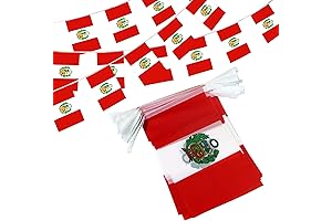 Anley Peru String Flag, 38 Flags Instant Peruvian Patriotic Decoration