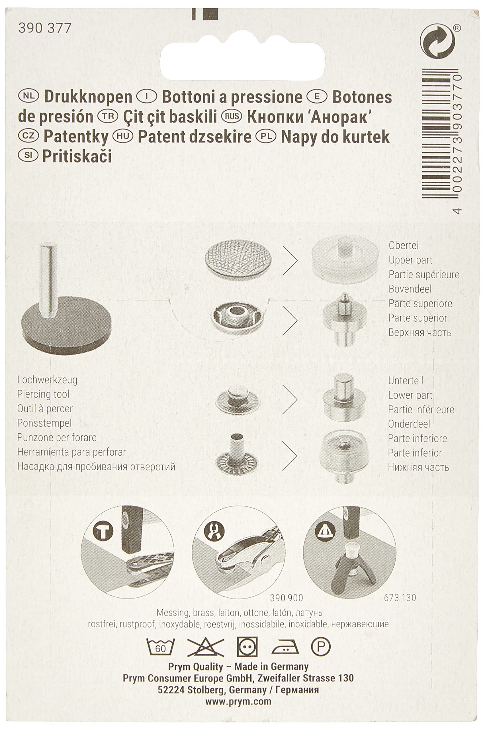 Chiusure A Pressione Non Cucite Prym - 20 Mm, Metallo Burnished - Foto 8