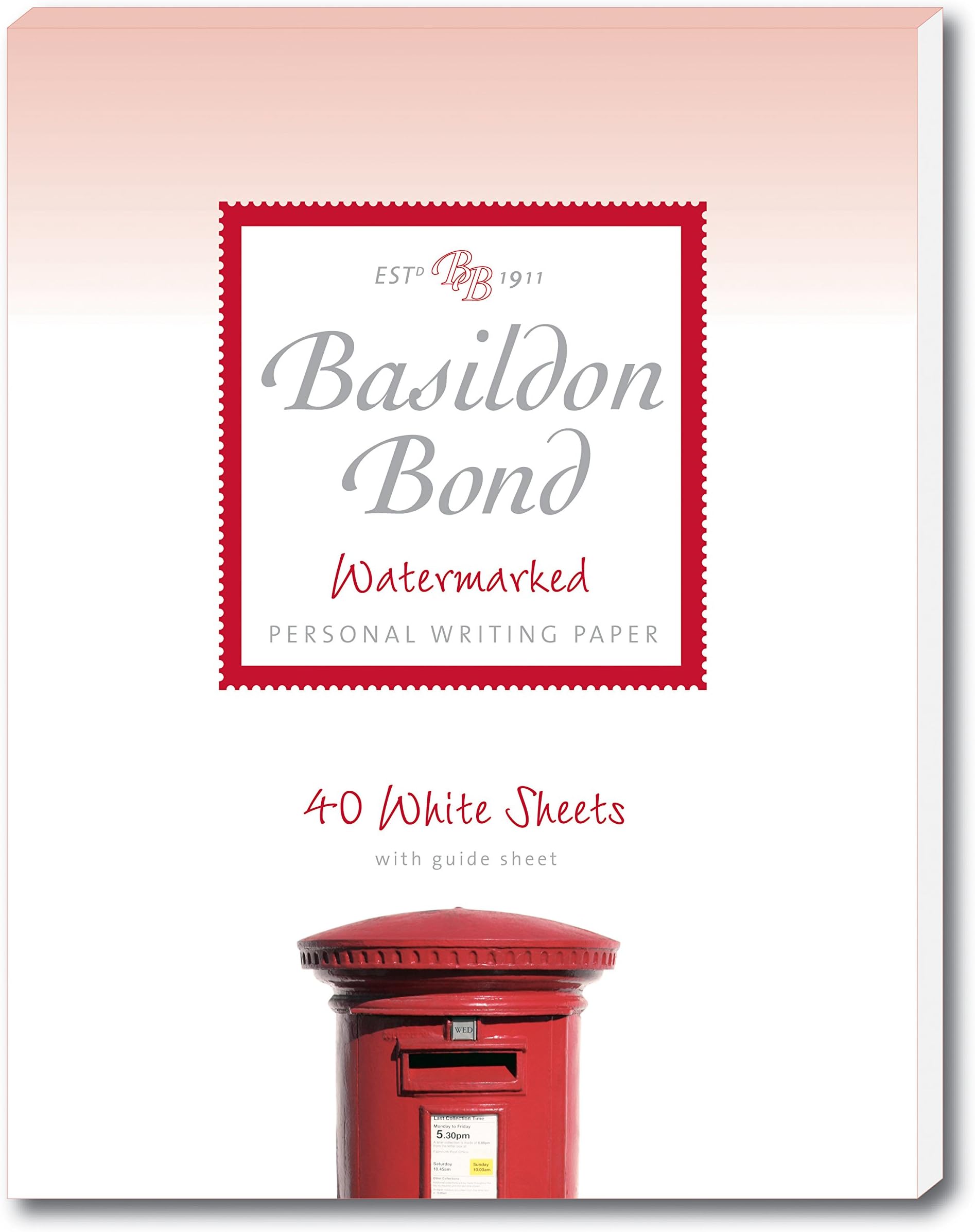Basildon Bond Luxury Writing Pad with 40 Sheets - White, P4TO (178 x 229mm)