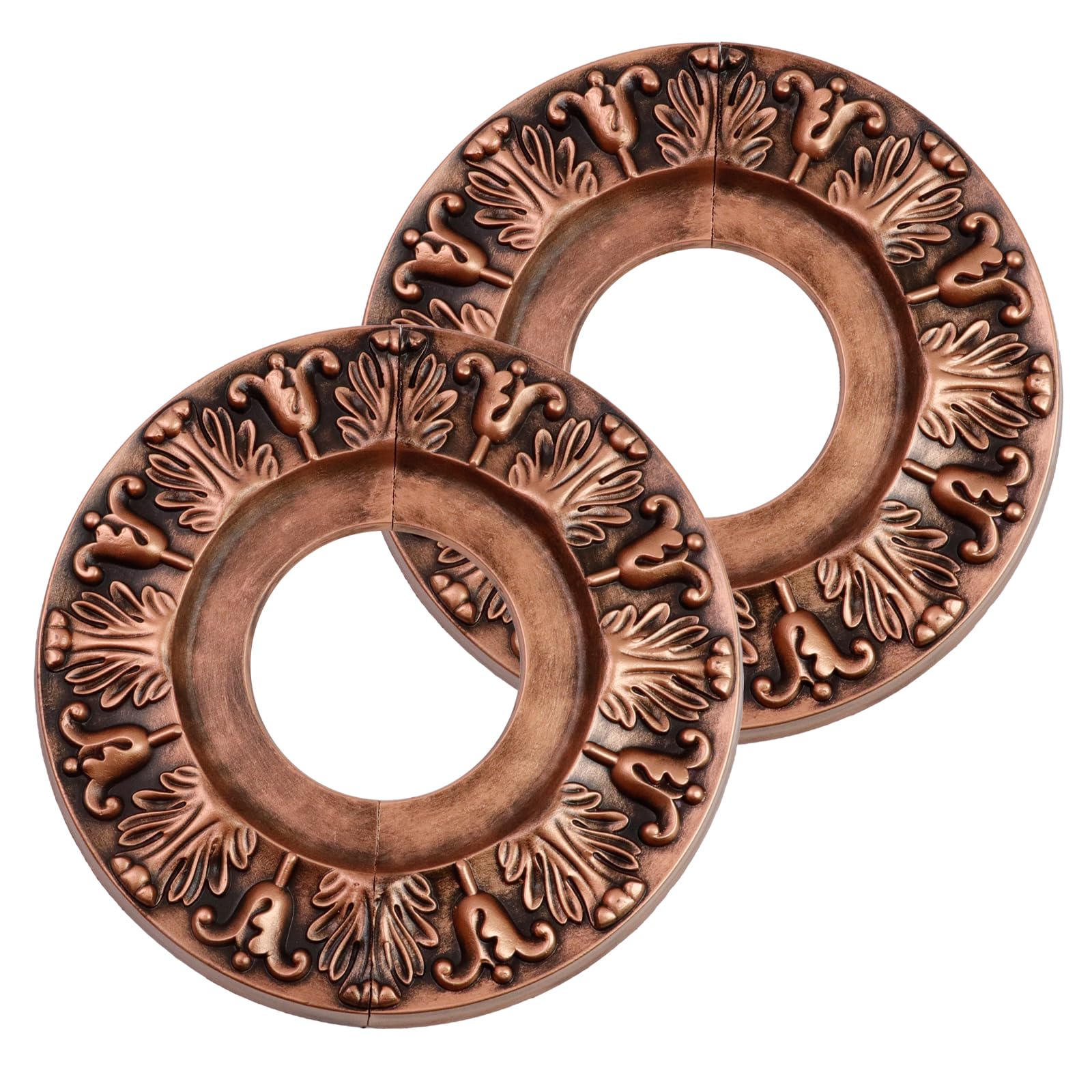 Risbay 2 Pairs Split Ceiling Medallion,10" OD x 4" ID Lighting Ceiling Medallions,Round Decorative Ceiling Light Medallions-Bronze