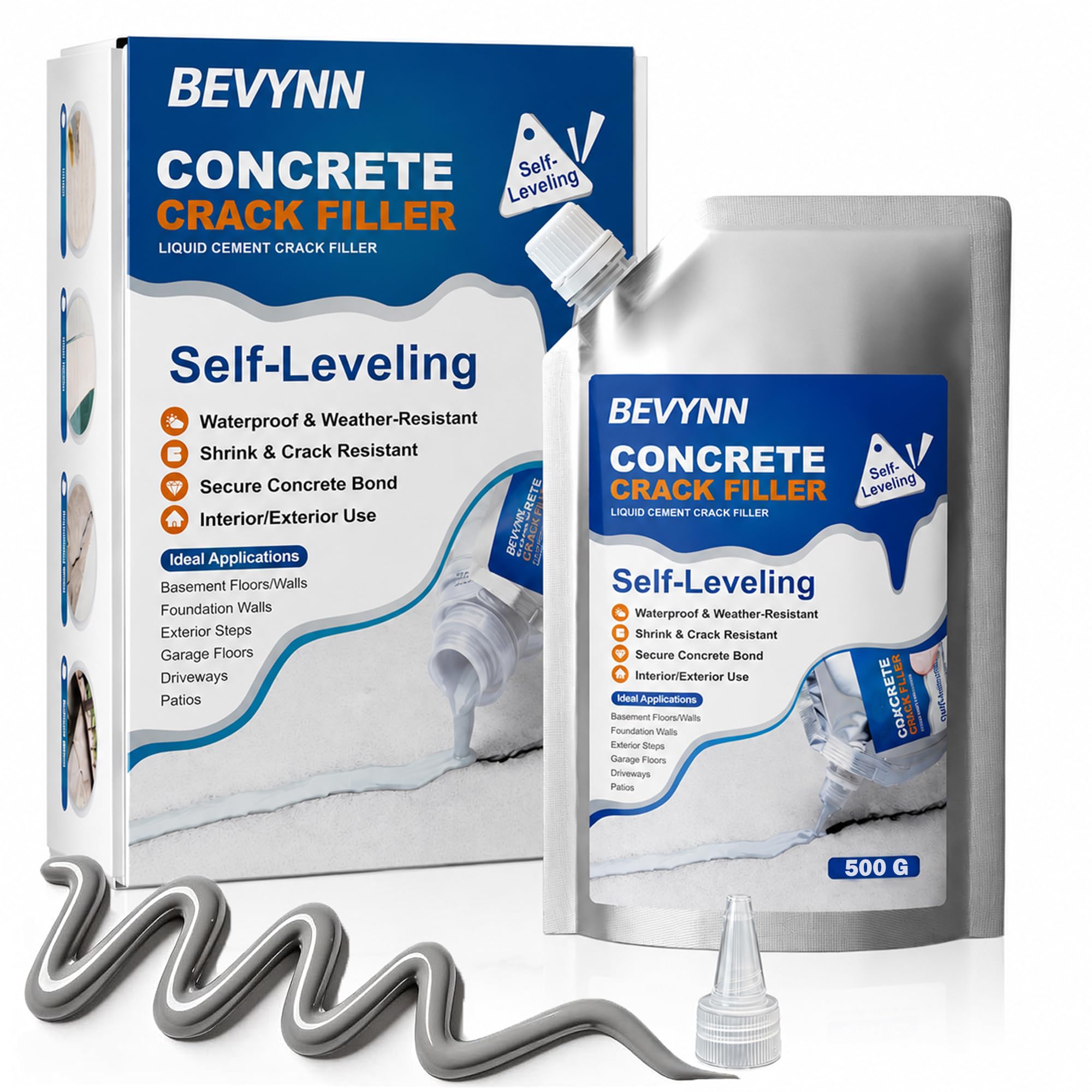 Concrete Crack Filler Sealant, High Elasticity Cement Crack Filler & Wall Gap, Fast Drying Asphalt Crack Repair for Slabs, Driveways,Joint Self-LevelingWaterproof Caulking Glue (500 GM)-image-31