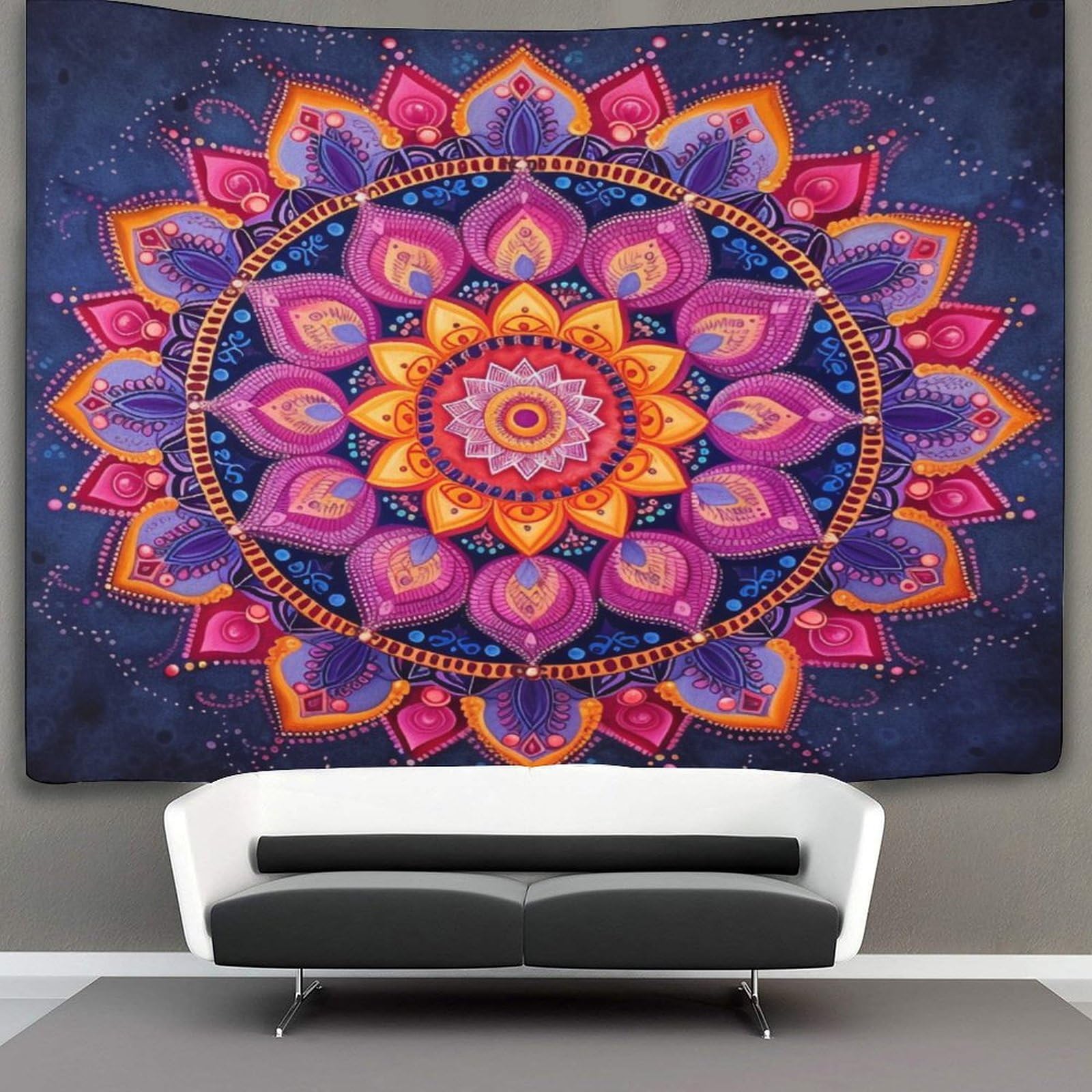 kaiyun Mandala Decor Tapestry,Datura Flowers Wall Art Tapestries Wall Hangings for Living Room Bedroom Dorm 150cmx200cm