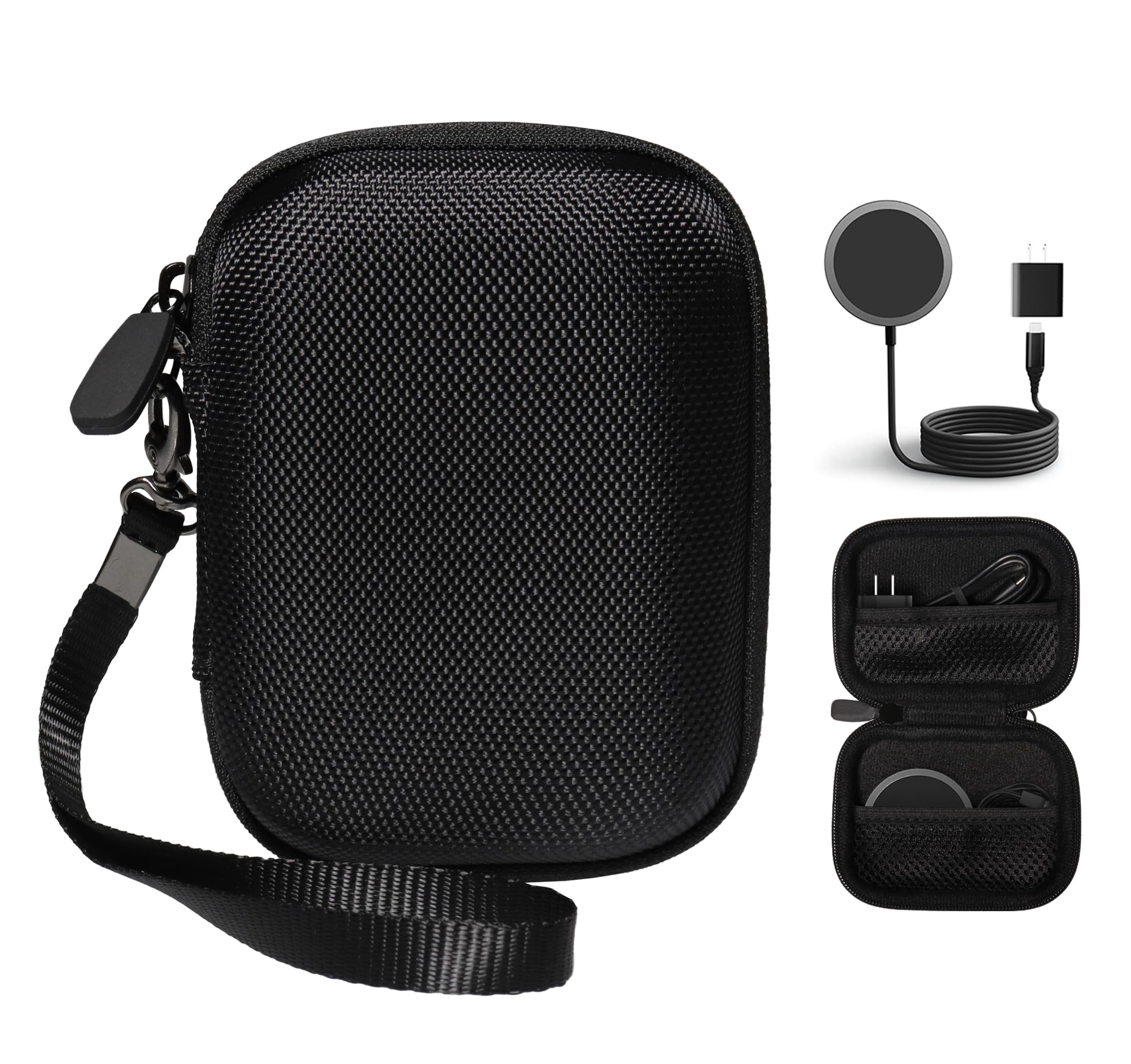 Alltravel Organizing Case for Magnetic Wireless Portable Charger, compatible with Xoxixl, ESTAVEL, YLLZI, Bohuma (Black)