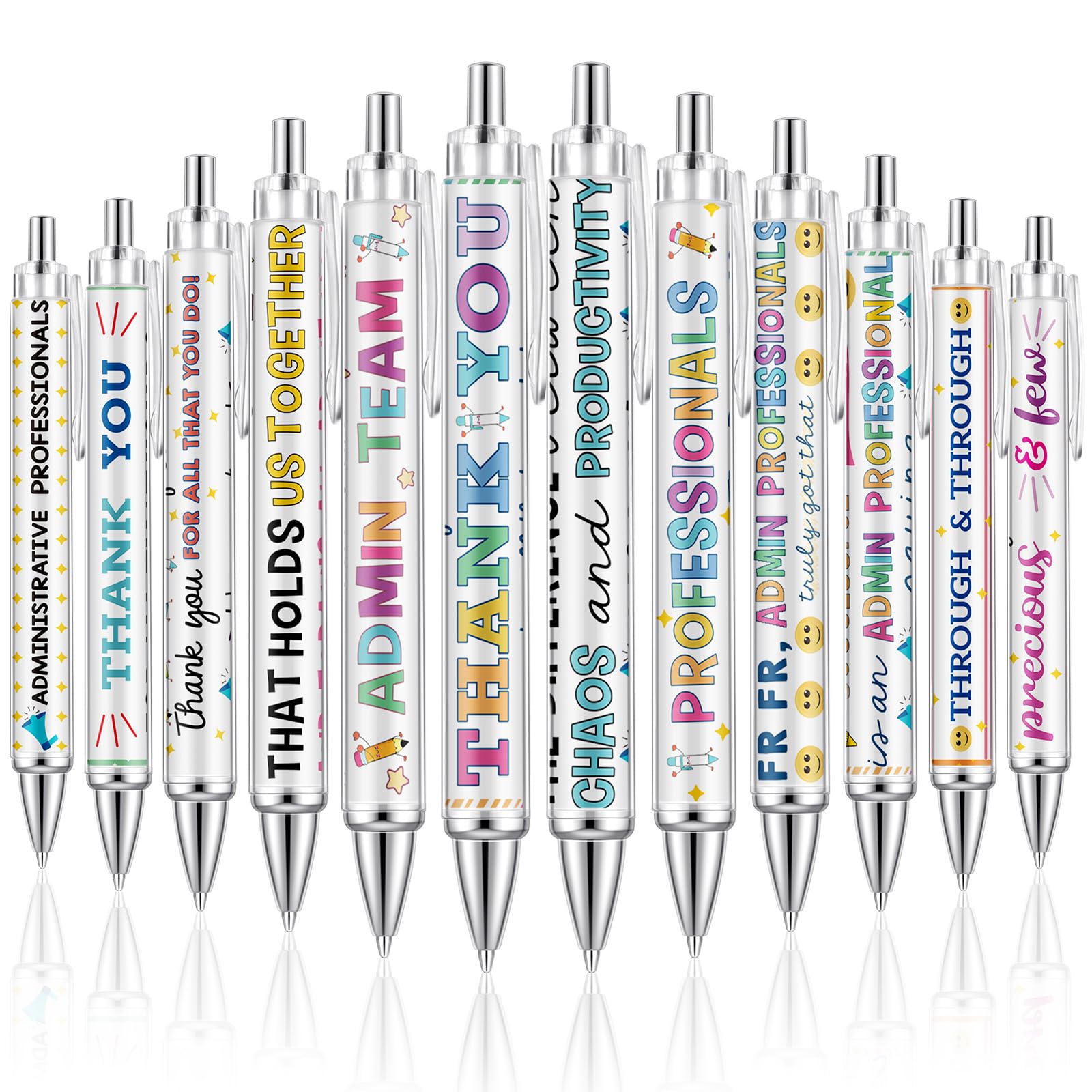 Motipuns 12 Pcs Administrative Professional Day Pens Admins Assistant Appreciation Gifts Administrative Party Favors Secretaries Thank You Gift for Women Employees Coworker Office Holiday Supplies