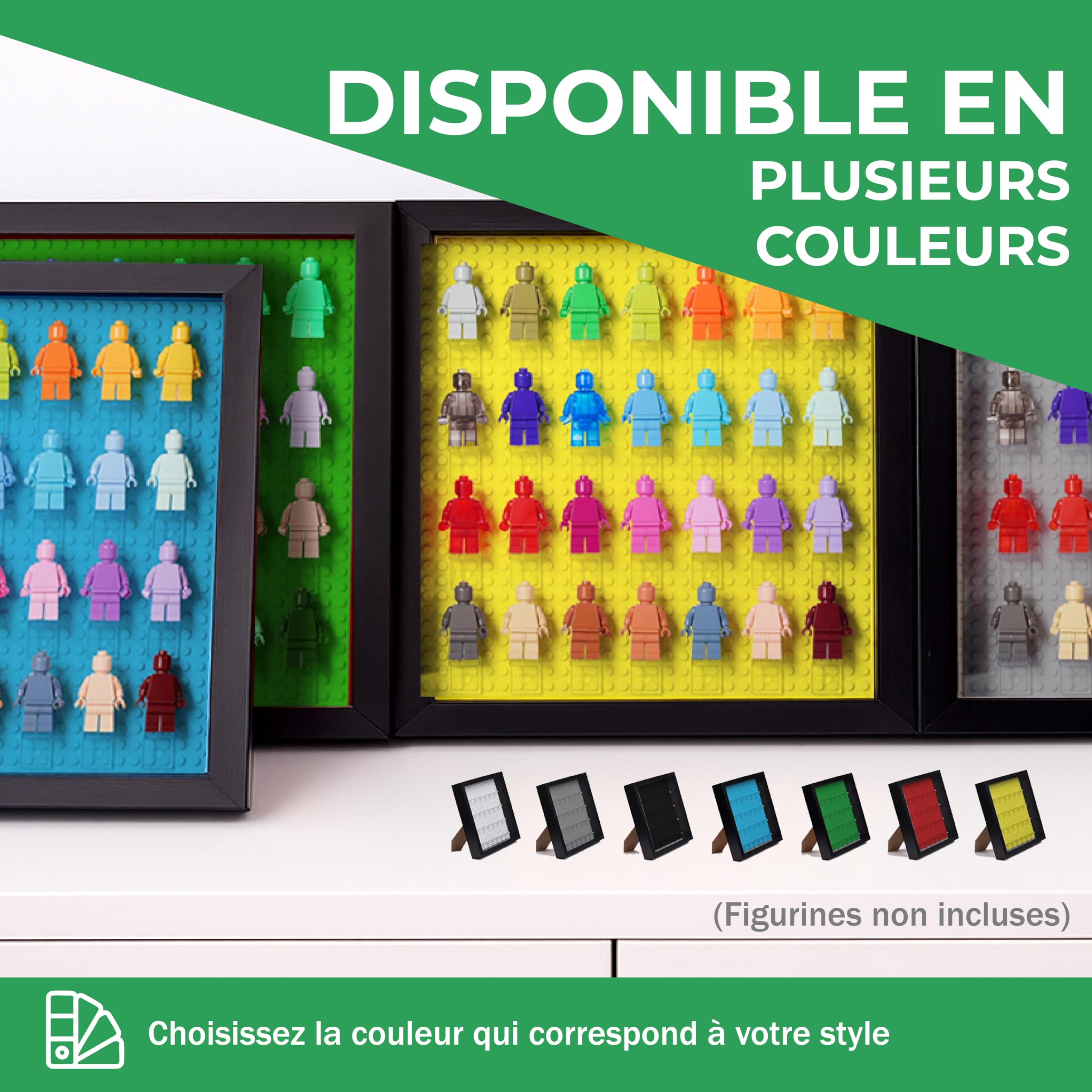 Tapeera Vitrine en Bois Noire pour Figurines, adaptée pour Mur ou Table - avec Base Blanche et Protection Contre la poussière - Elle Peut contenir jusqu'à 28 Figurines - idéale pour Les Collections
