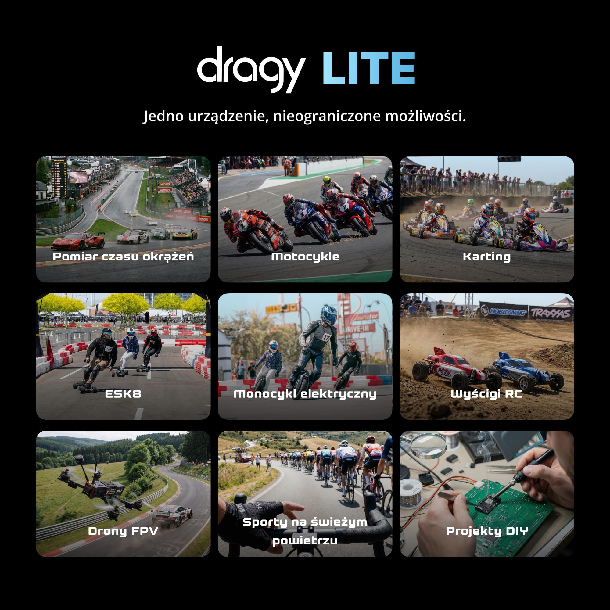 Całkowicie nowy dragy Lite — Ultralekki timer okrążeń GPS do samochodów RC i dronów FPV | Precyzyjny moduł GPS 25 Hz z wyjściem UART/kompasu | Kompatybilny z RaceChrono | 6,5 godz. pracy baterii
