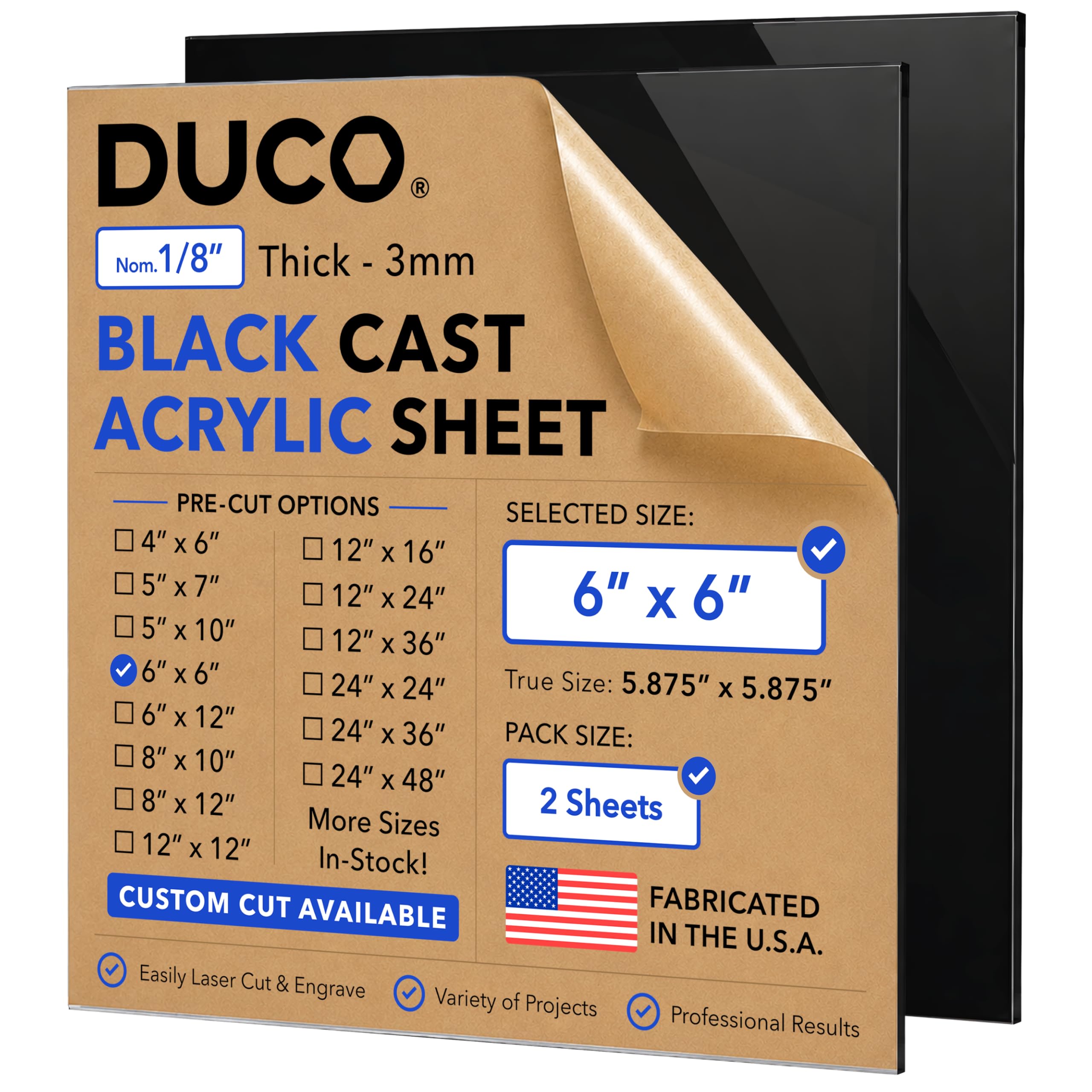 Clear Acrylic Sheet - 12"x12" Plexiglass -28