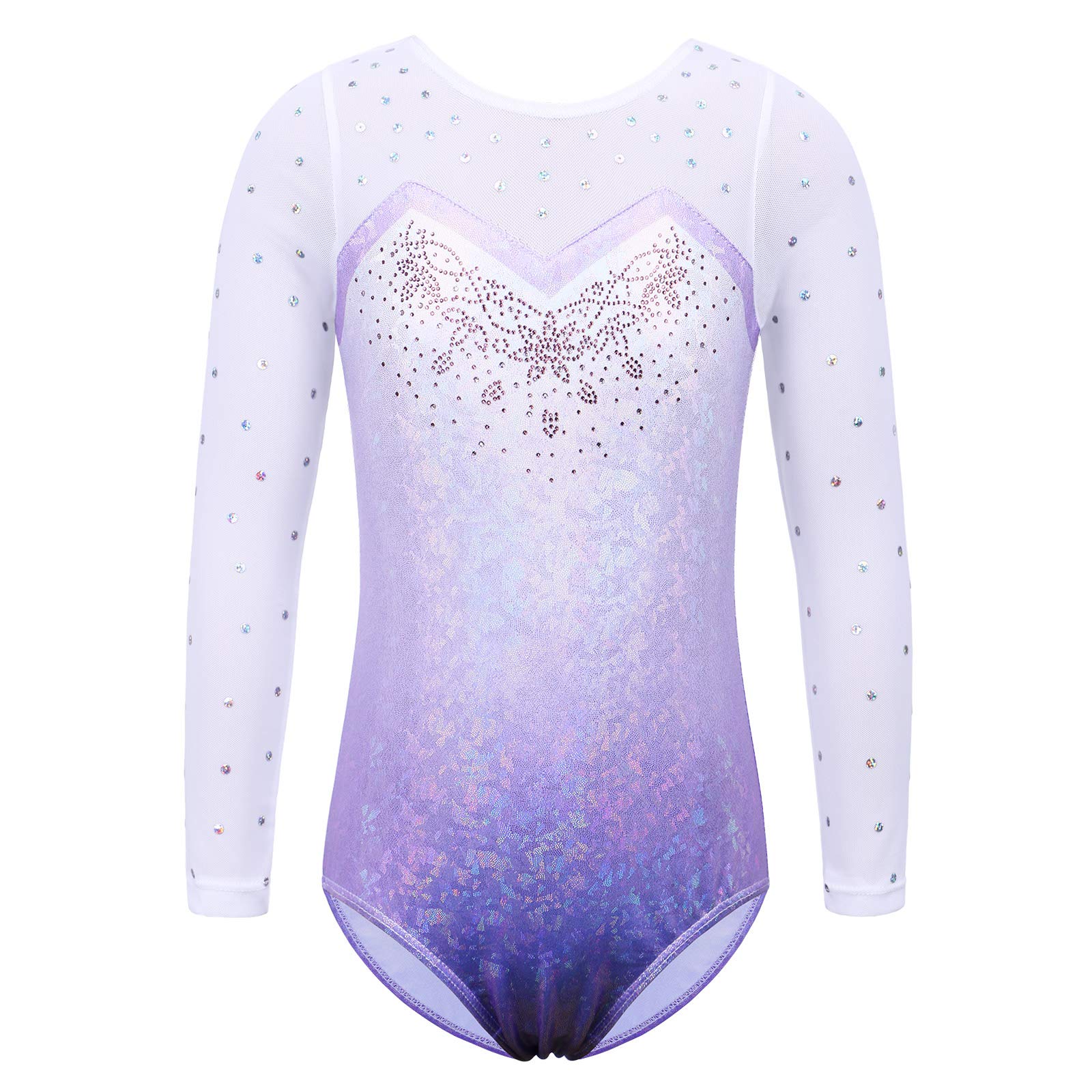 Niña Maillots de Gimnasia Mangas Largas con Lentejuelas en Tul — view 10
