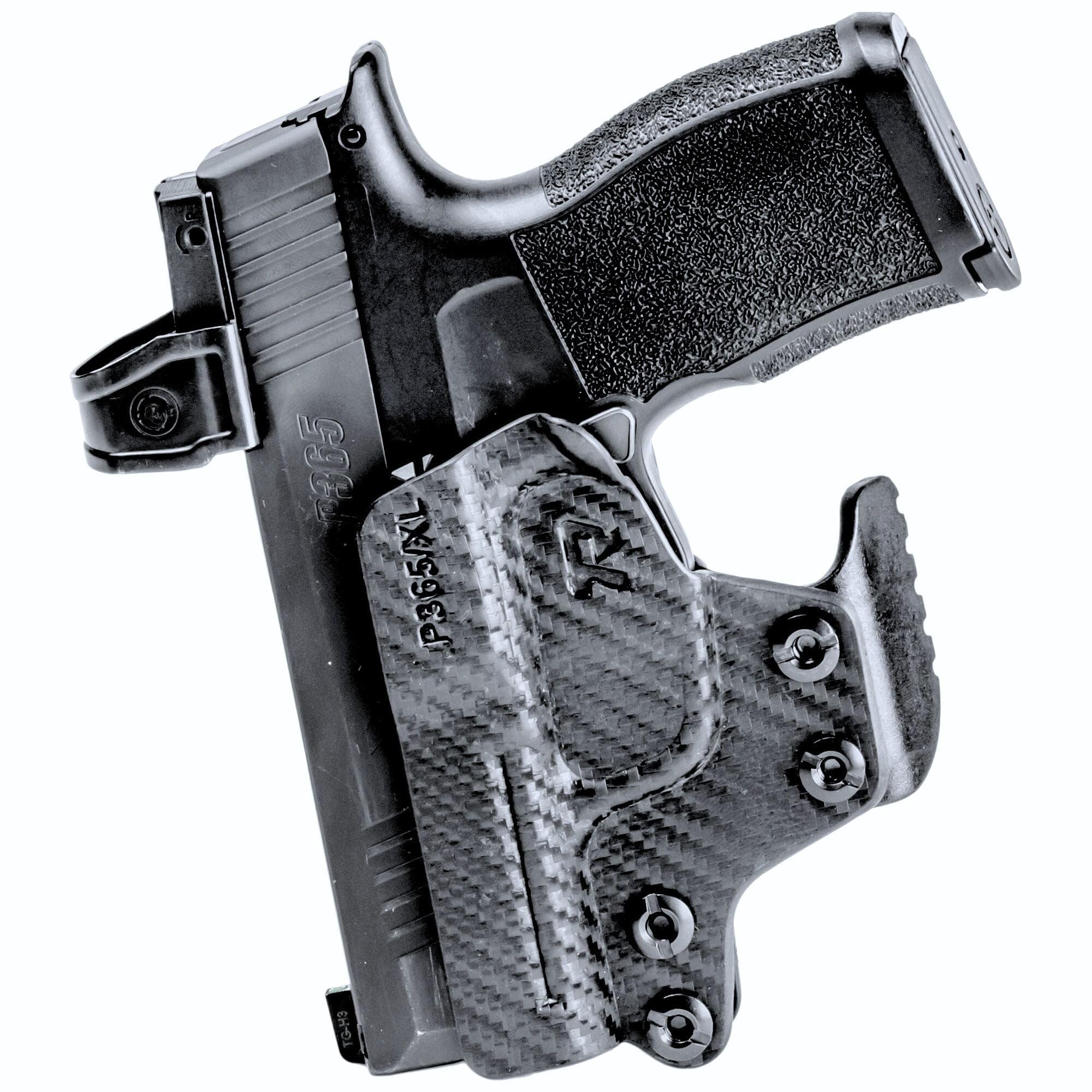 Rounded Trigger Guard Holster Fits: Sig Sauer P365 Holster - Ambi - Carbon Fiber Black Kydex - Concealment Express - American Made