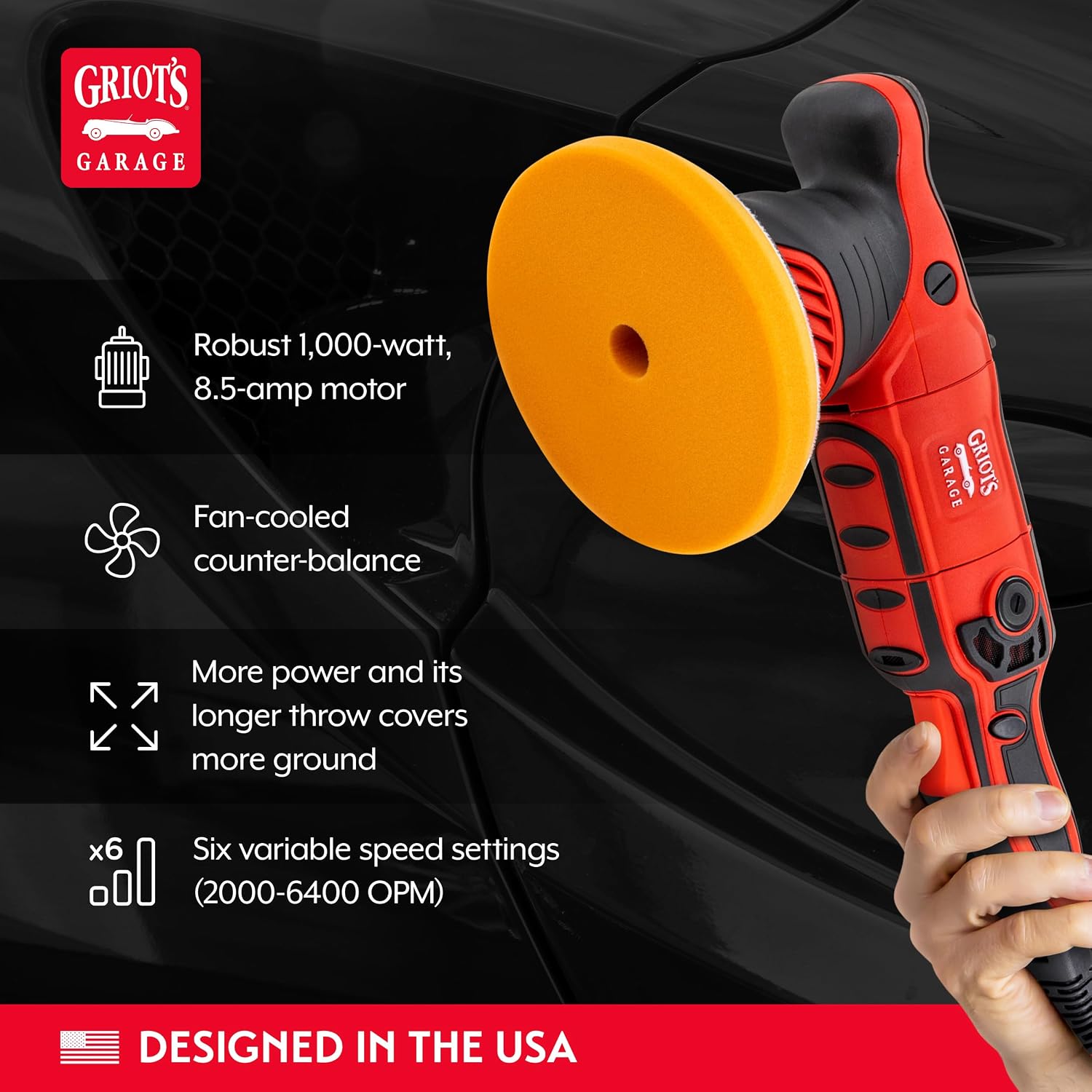 Griot's Garage G8 and G9 Orbital 2-Step Ceramic Kit, Includes Two Orbital Polishers for Car Detailing, BOSS Correcting Cream, 6.5" and 3" Correcting Pads, and Ceramic 3-in-1 Wax
