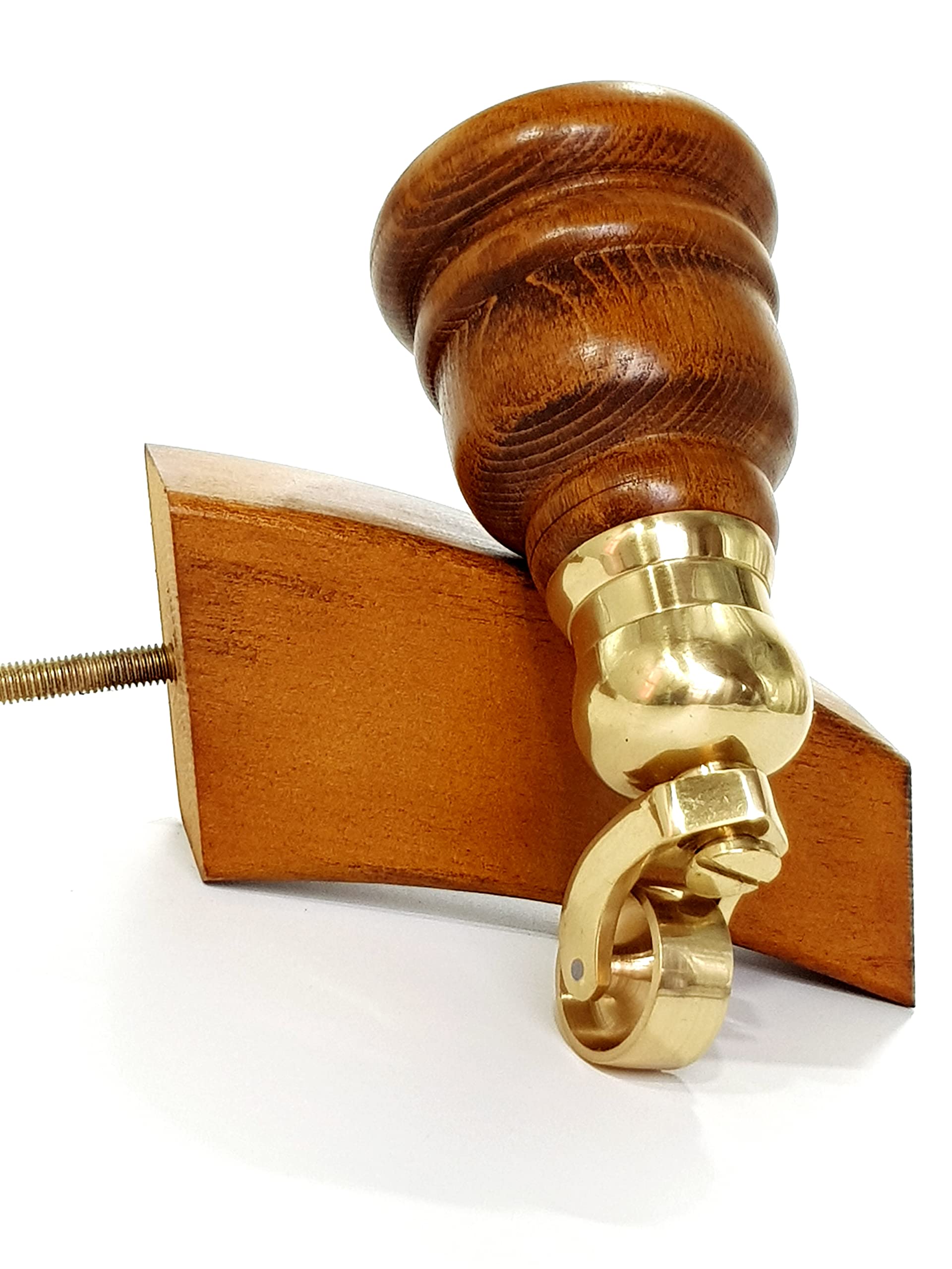 Knightsbrandnu2u 2x DARK OAK WASH 165MM HIGH WOODEN FURNITURE LEGS WITH REPLACEMENT BRASS CAULDRON CASTOR & 2 CURVED BACK FEET SETTEE CHAIRS, SOFAS M8(8mm) TSP2007