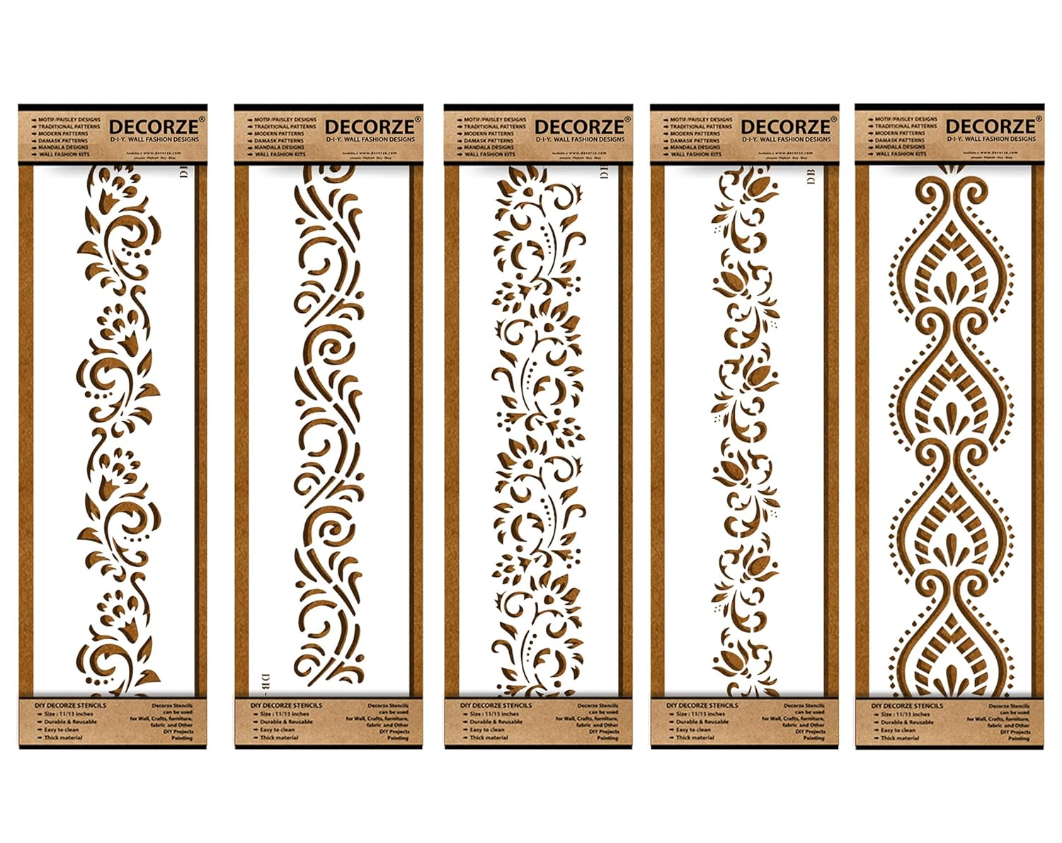 Decorze Plastic Stencils for Border Art, Stencils for Wall, Border