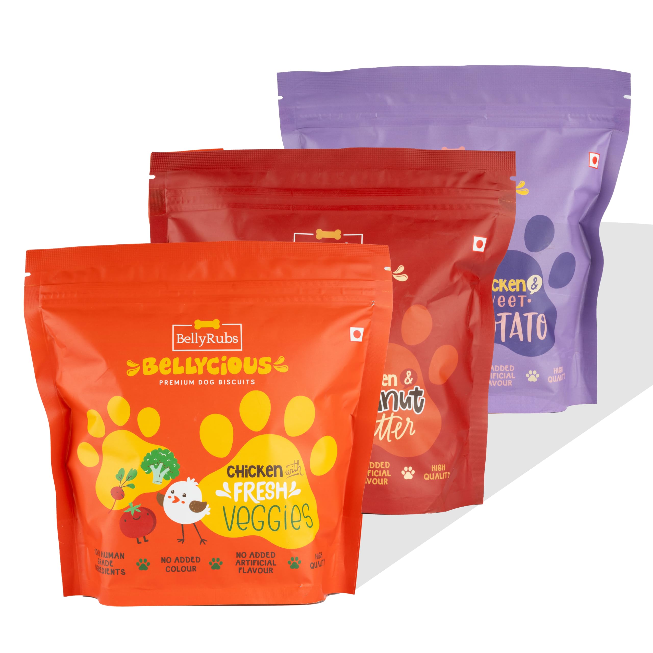 BellyRubs Bellycious Non-Veg Dog Biscuits Combo - (250gm x 3) - Chicken with Fresh Veggies, Chicken and Peanut Butter, Chicken and Sweet Potato Dog Treats - Pack of 3 (B0D49Q3LPF) Amazon Price History, Amazon Price Tracker