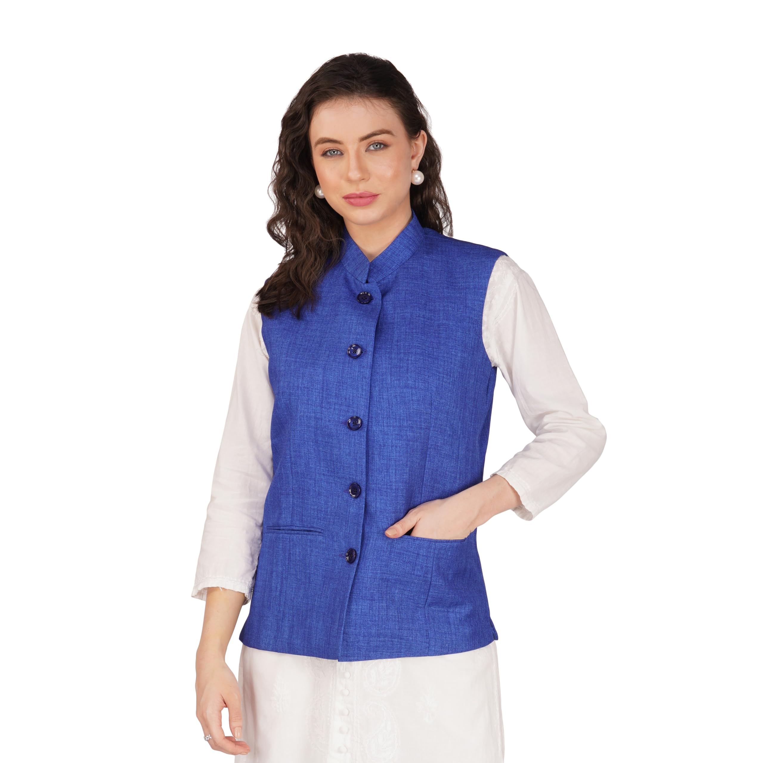 Women's Solid Indian Ethnic Traditional Nehru Jacket/Waistcoat (VASTRAATS1419D)