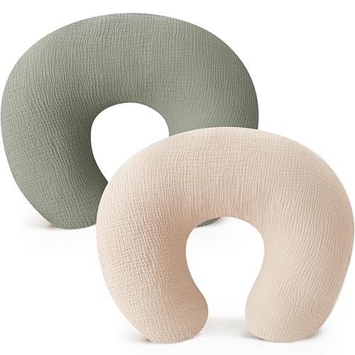 Konssy Fundas de almohada de muselina para lactancia, fundas de lactancia suaves y lindas para almohadas de lactancia, ideales para bebés recién