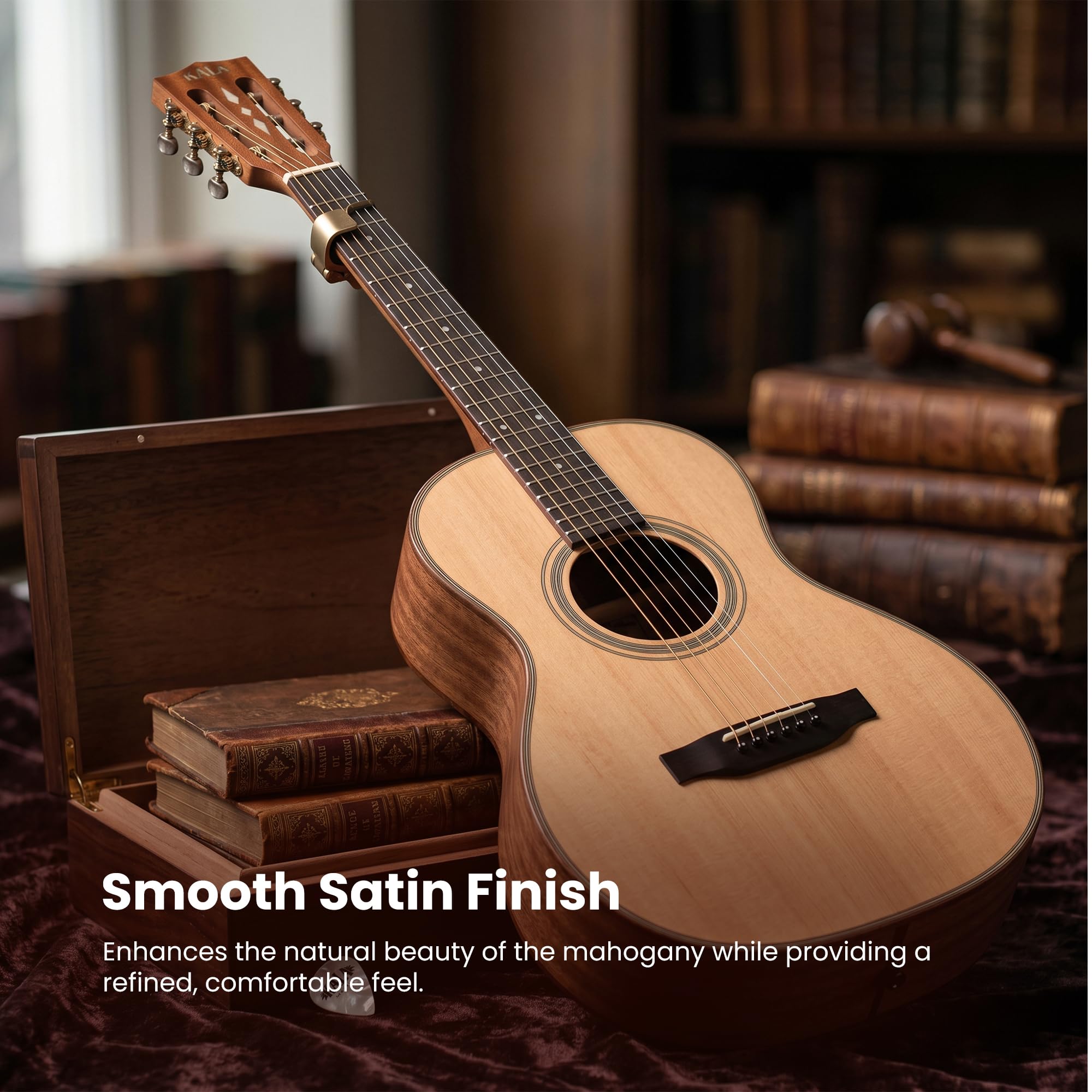 Amazon.com: Kala Cedar Top Parlor Guitar w/Bag : Musical Instruments