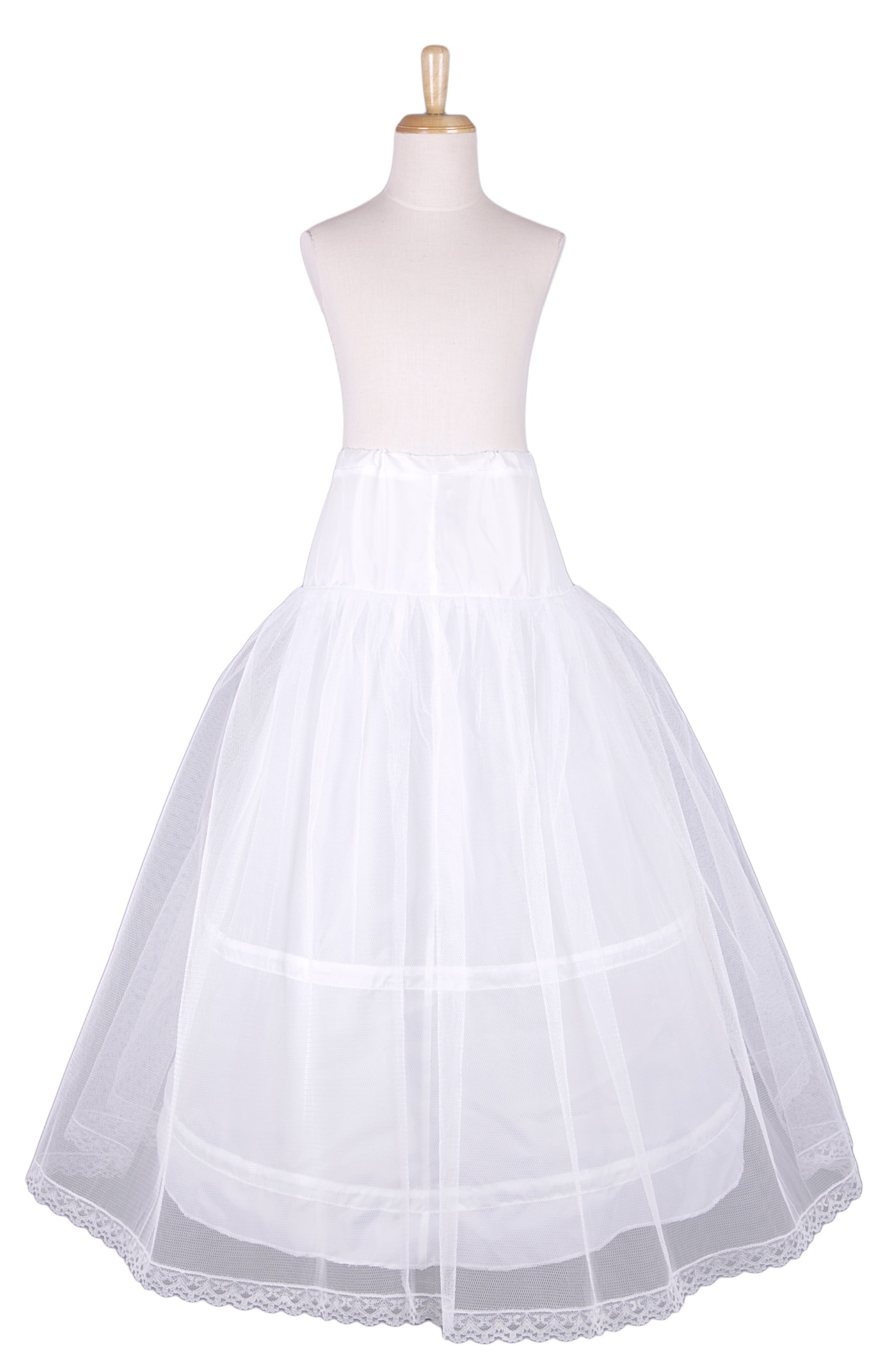 Enagua estilo cancán de Flora, para niña o dama de honor, con 2 aros y 1 capa de malla, 81,3 cm de largo