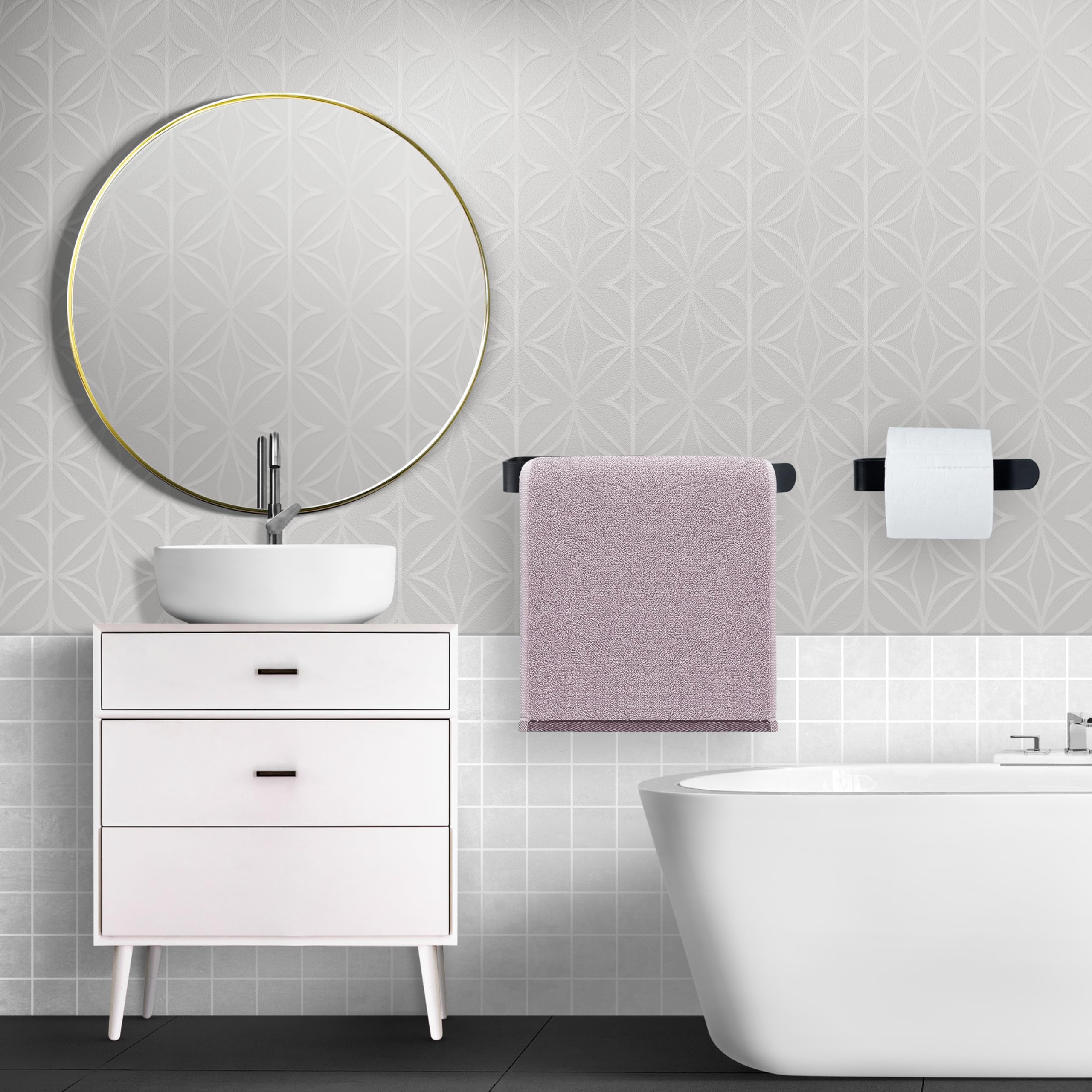 Toilet Roll Holder and Towel Holder Set, Hand Towel Holder - Image 3