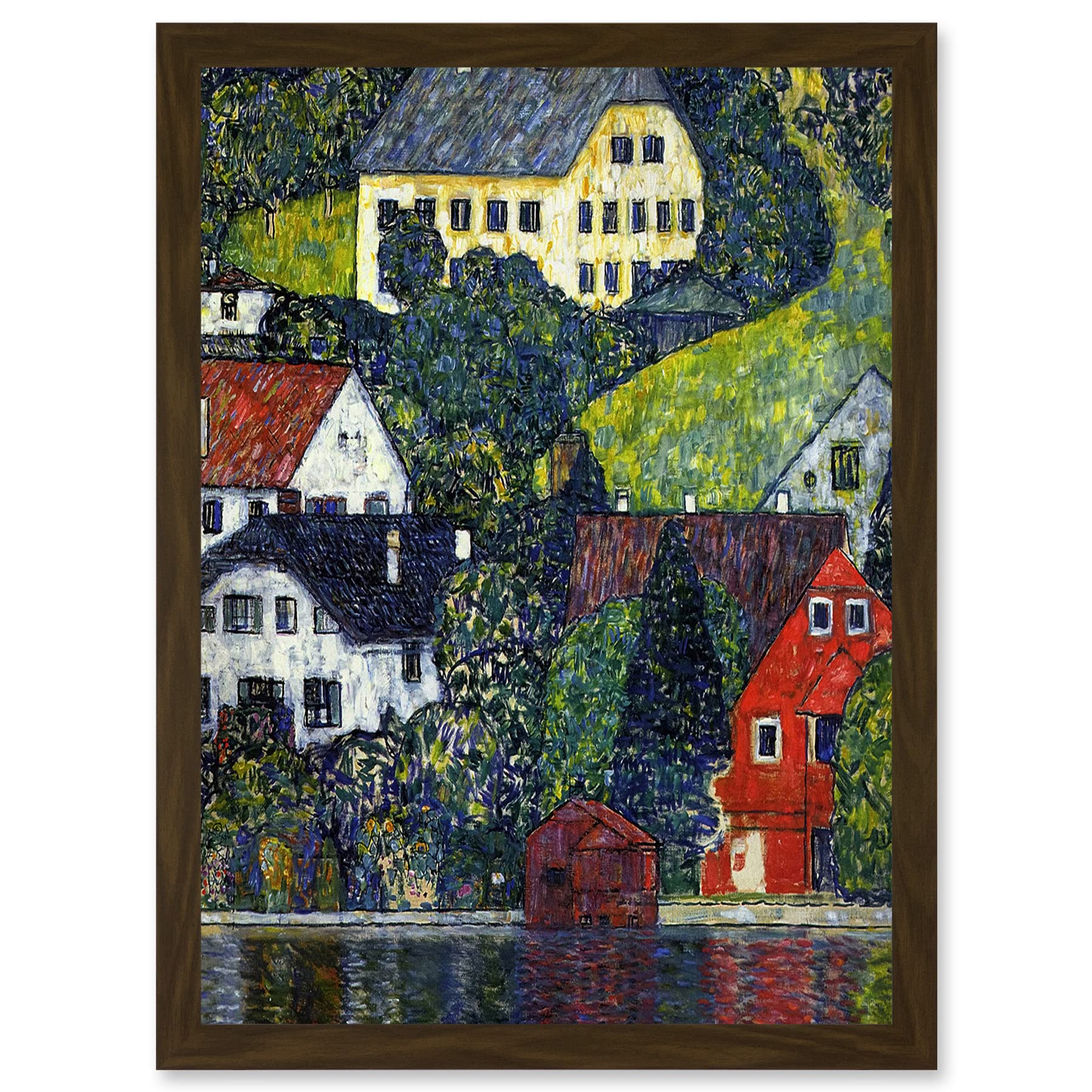 Wee Blue Coo Klimt Church In Unterach On Attersee Painting Artwork Framed Wall Art Print A4