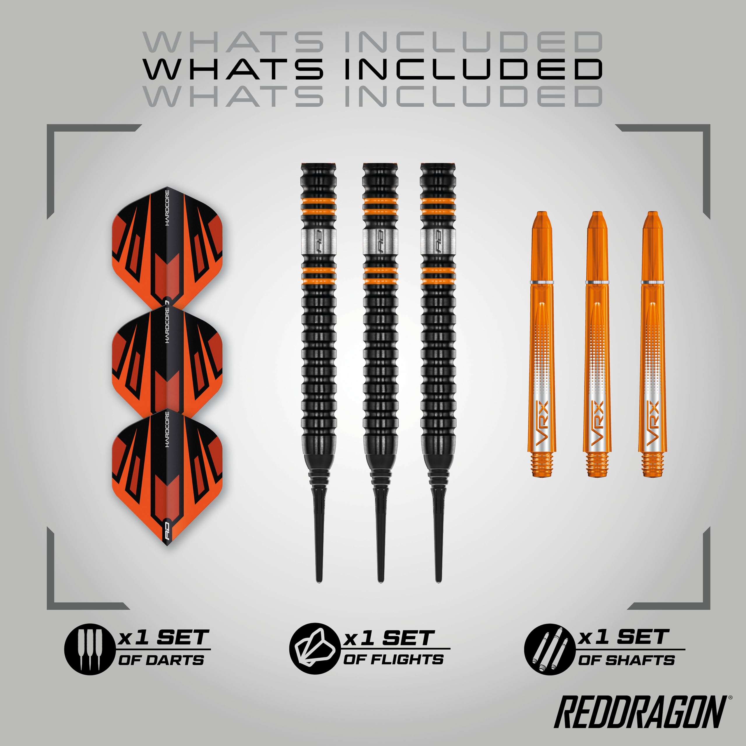 RED DRAGON Amberjack Pro Series Juego de Dardos de tungsteno Premium con Plumas y vástagos