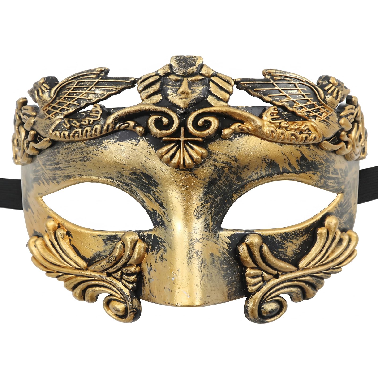 YcsRnn Roman Warrior Masquerade Mask for Men, Gold Masquerade Masks