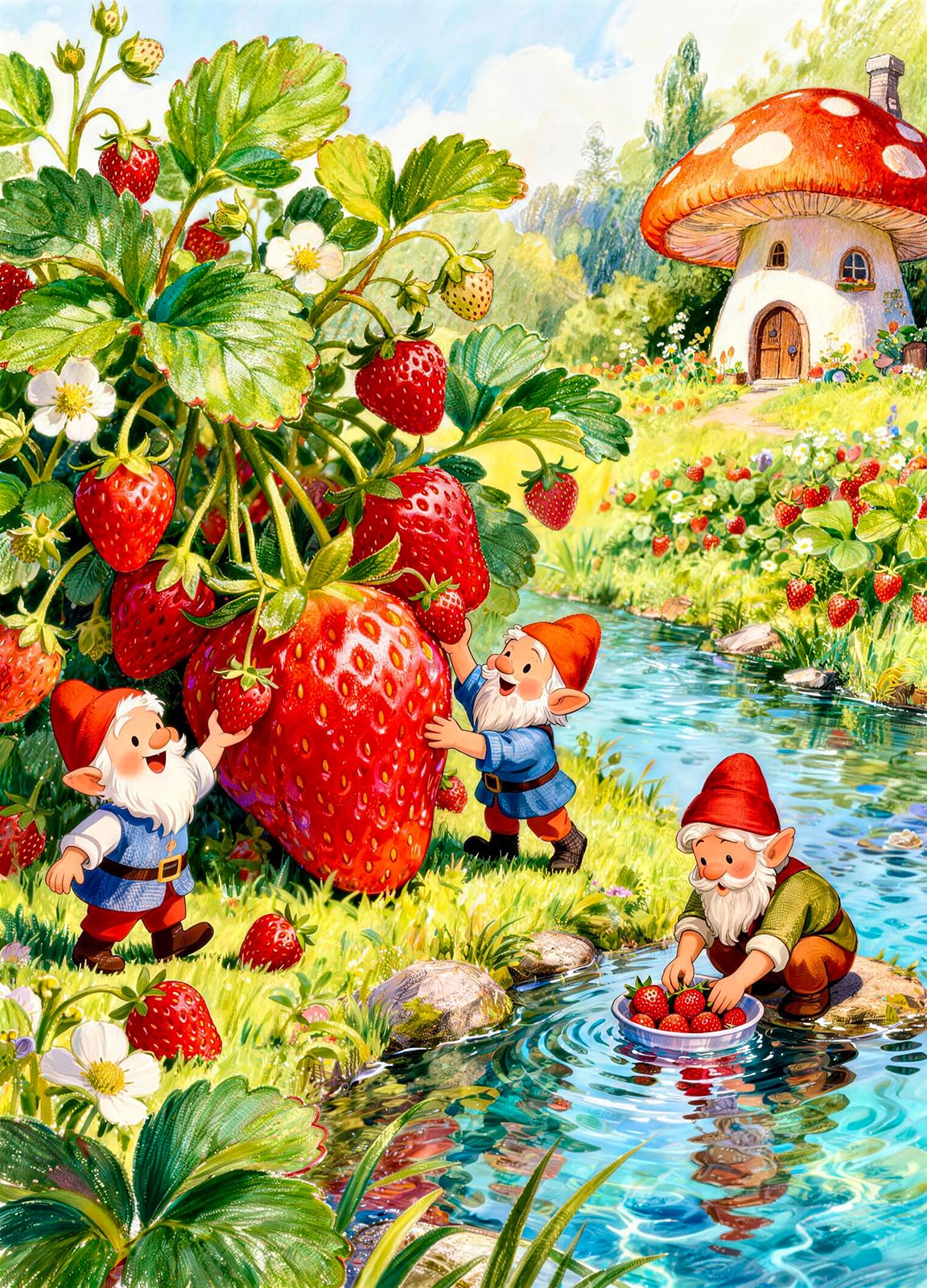Strawberry Harvest 500 Piece Jigsaw Puzzles for Adults