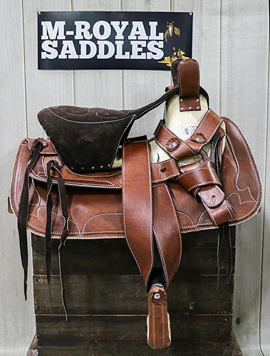 M-Royal Saddles Montura Charra Albarda Escaramuza Marrón Chocolate 15.5" disponible en Yaxa Peru